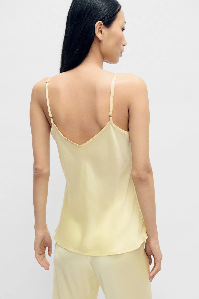 Vanilla Flower Bias Cut Cami Top - Women's Flowy Strap Tank for Casual & Layering | Perfect for Summer Outfits, Beach Wear & Date Nights