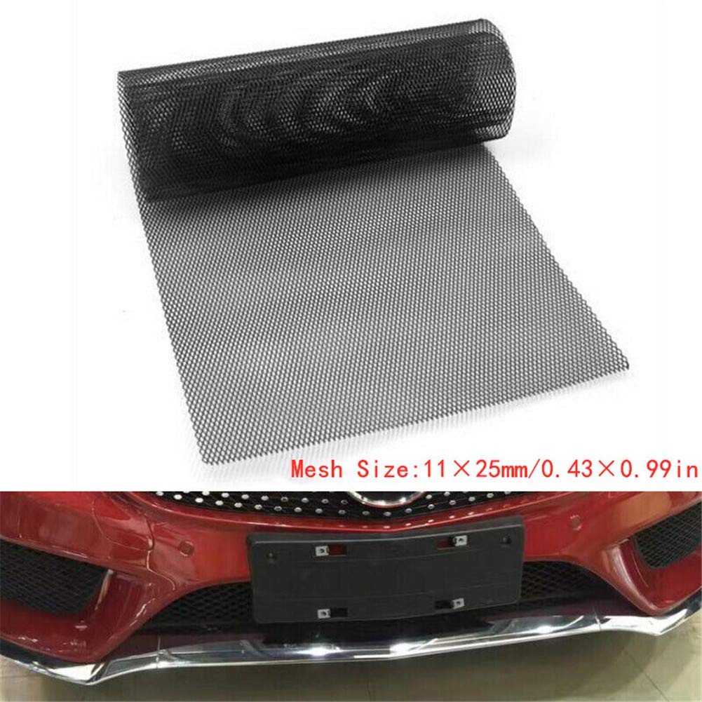 40 x 13 Inch Universal Car Grill Mesh - Black Aluminum Alloy Hexagon Grille Insert (11x25mm Holes) for Automotive Bumper & Radiator Protection | DIY Car Mods & Off-Road Vehicle Upgrades