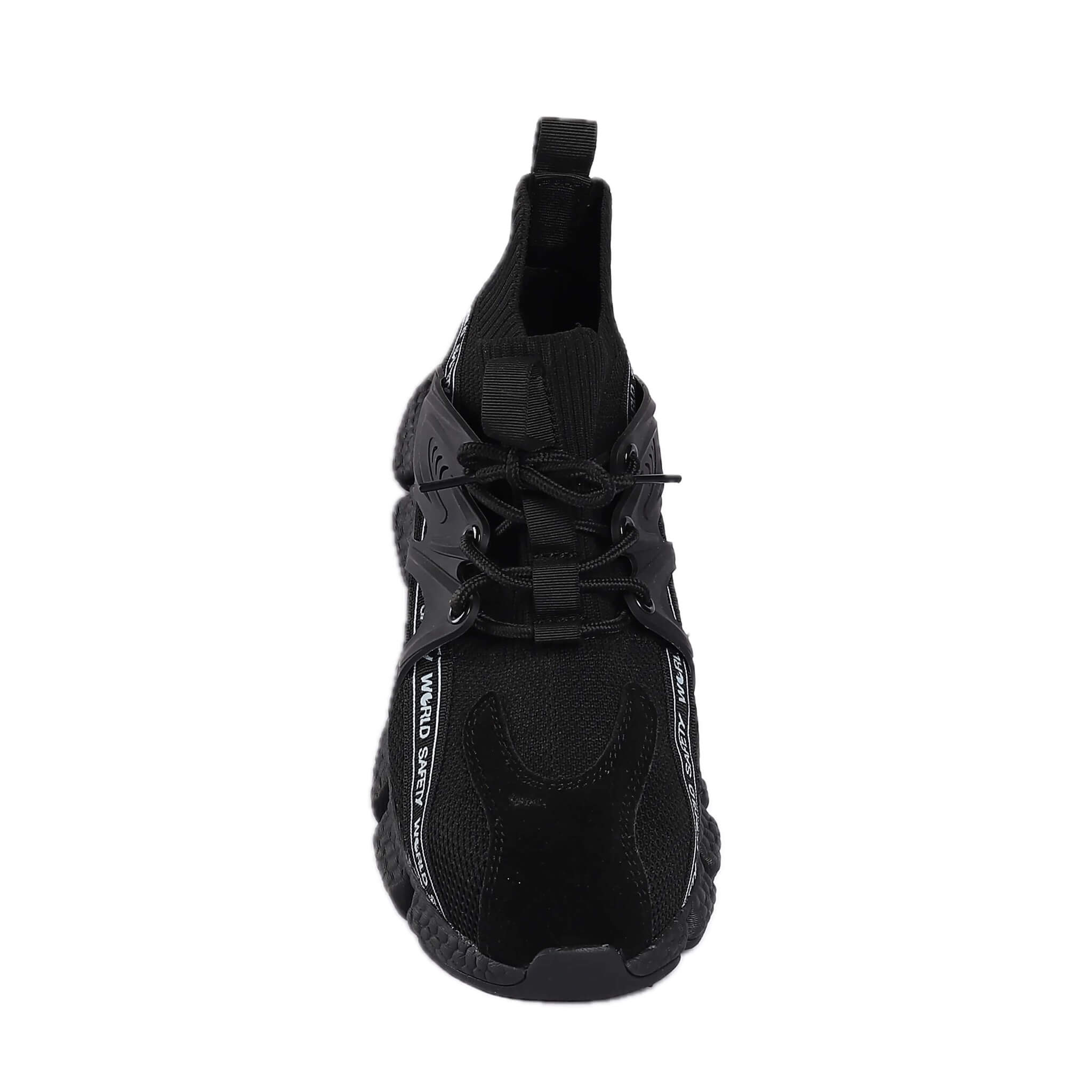 Steel Toe Safety Work Shoes for Men - Black Industrial Boots #1223 - Perfect for Construction, Warehouse & Factory Work