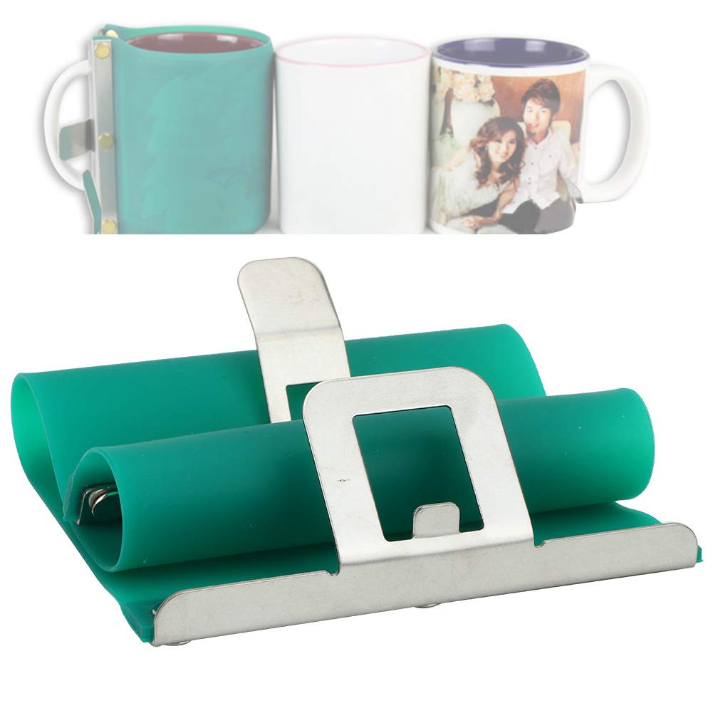 3D Green Silicone Heat Transfer Printer Cup Holder for 11oz Mugs - Heat Printing Clamp for Coffee Cups & Image Transfer - Perfect for DIY Custom Mugs, Gifts & Small Business Printing Projects