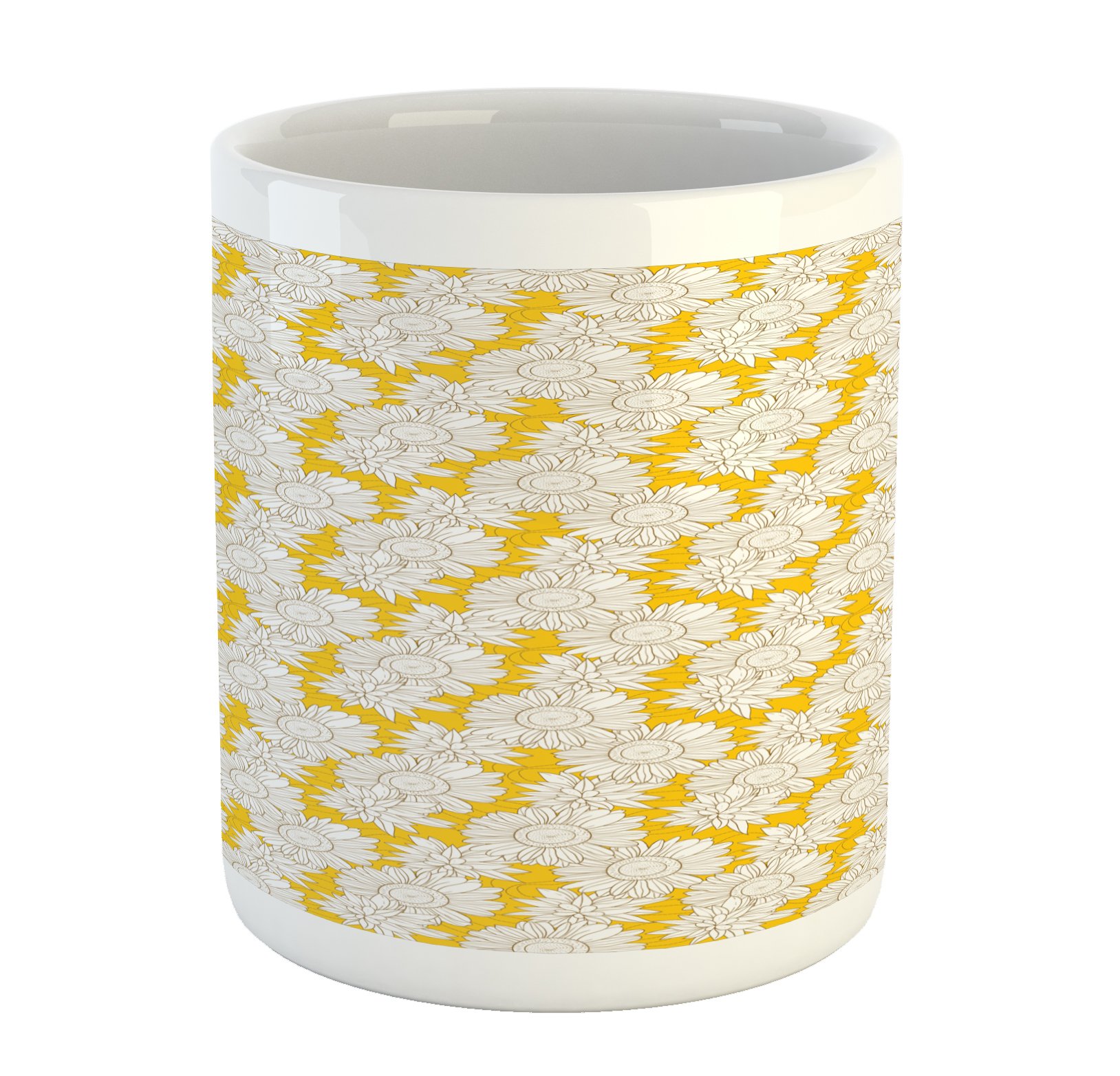 Ambesonne Ceramic Mug - Doodle Garden Design for Coffee & Tea