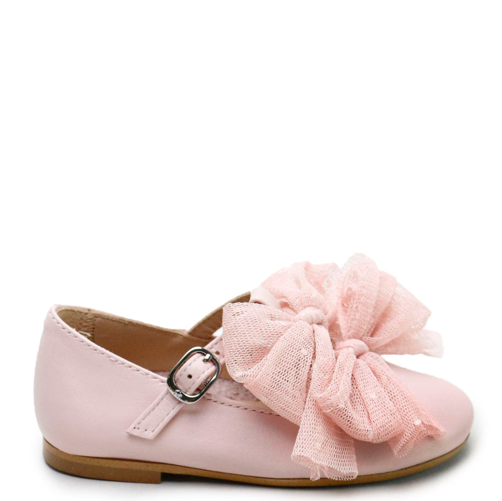 Papanatas Baby Pink Double Bow Mary Jane Shoes for Girls - Cute & Comfortable First Walkers - Perfect for Parties, Holidays & Special Occasions