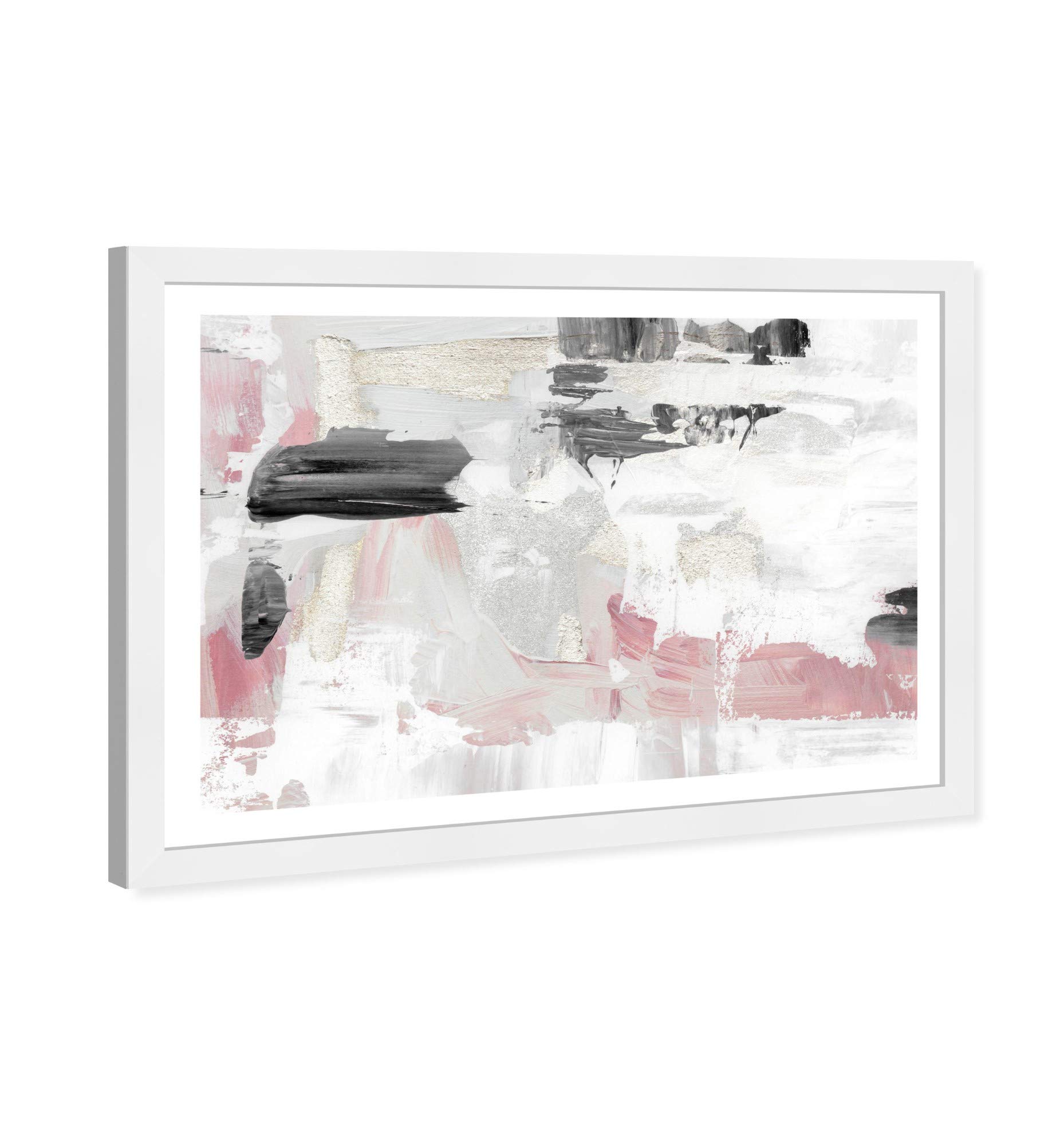 Abstract Framed Wall Art Prints 'Blush Rose Dream' Painting - Modern Home Decor for Living Room, Bedroom & Office | Large Canvas Artwork for Contemporary Interior Design