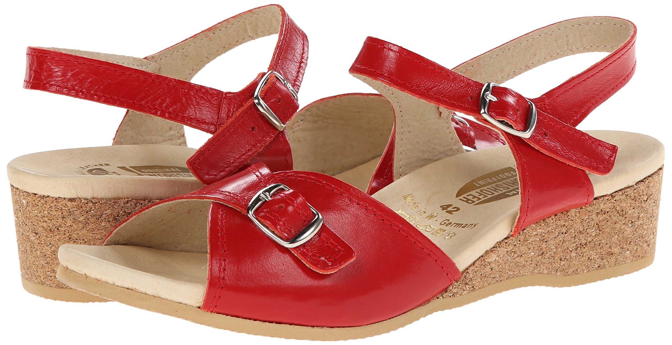 Women's 711 Red Sandals - Comfortable Summer Casual Shoes for Walking, Beach, and Outdoor Activities