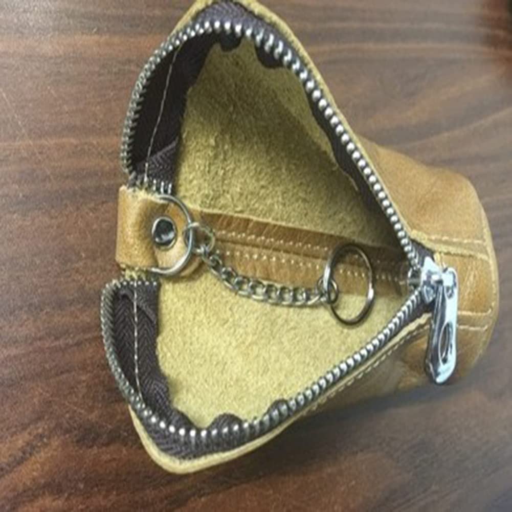 SEADEAR Leather Car Key Holder with Zipper Closure - Premium Smart Key Chain Case for Car Keys (Perfect for Key Organization & Protection)
