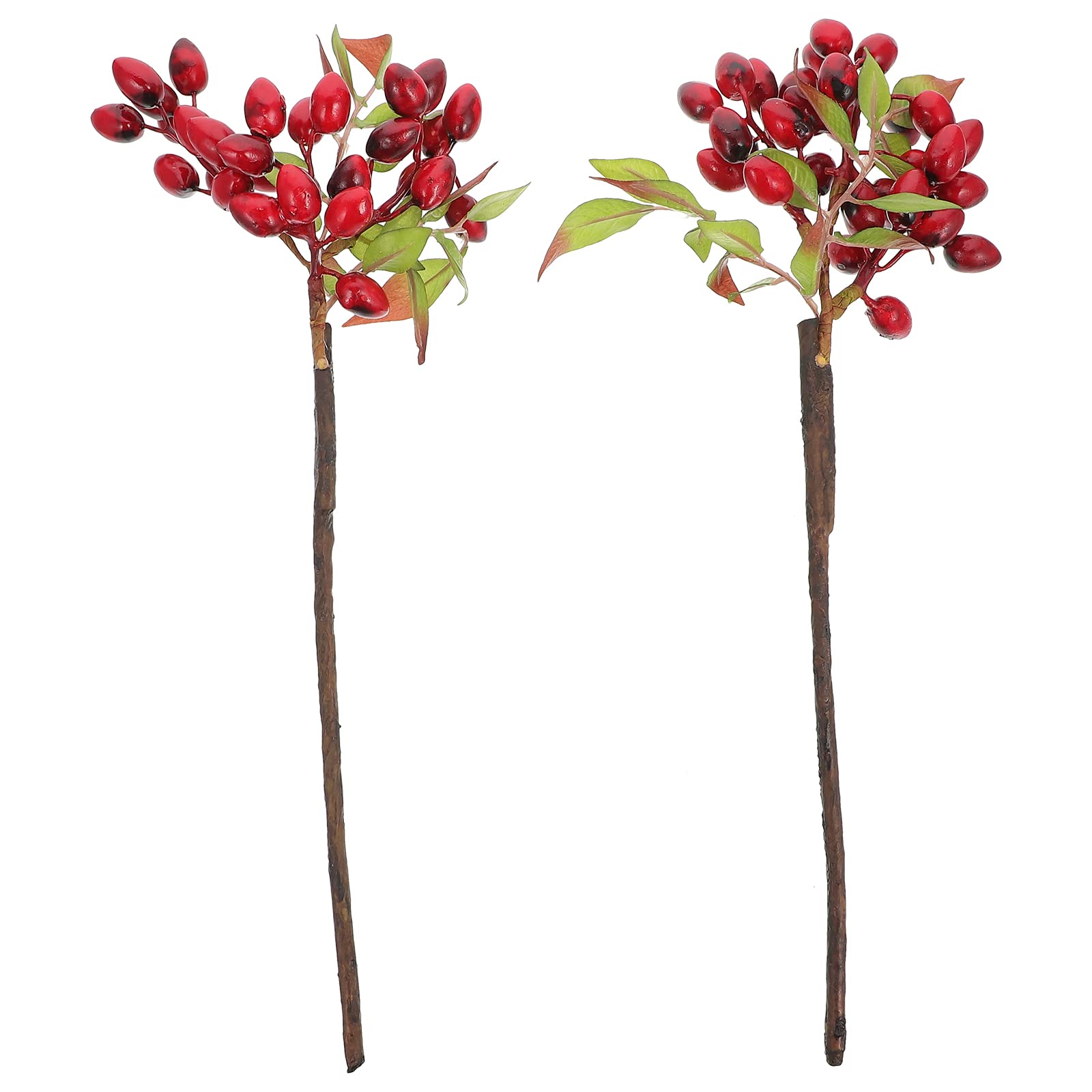 Homoyoyo 2-Pack Mini Berry Vases - Decorative Red Fruit Berry Home Decor for Christmas, Table Centerpieces, Shelf Displays & Holiday Decorations