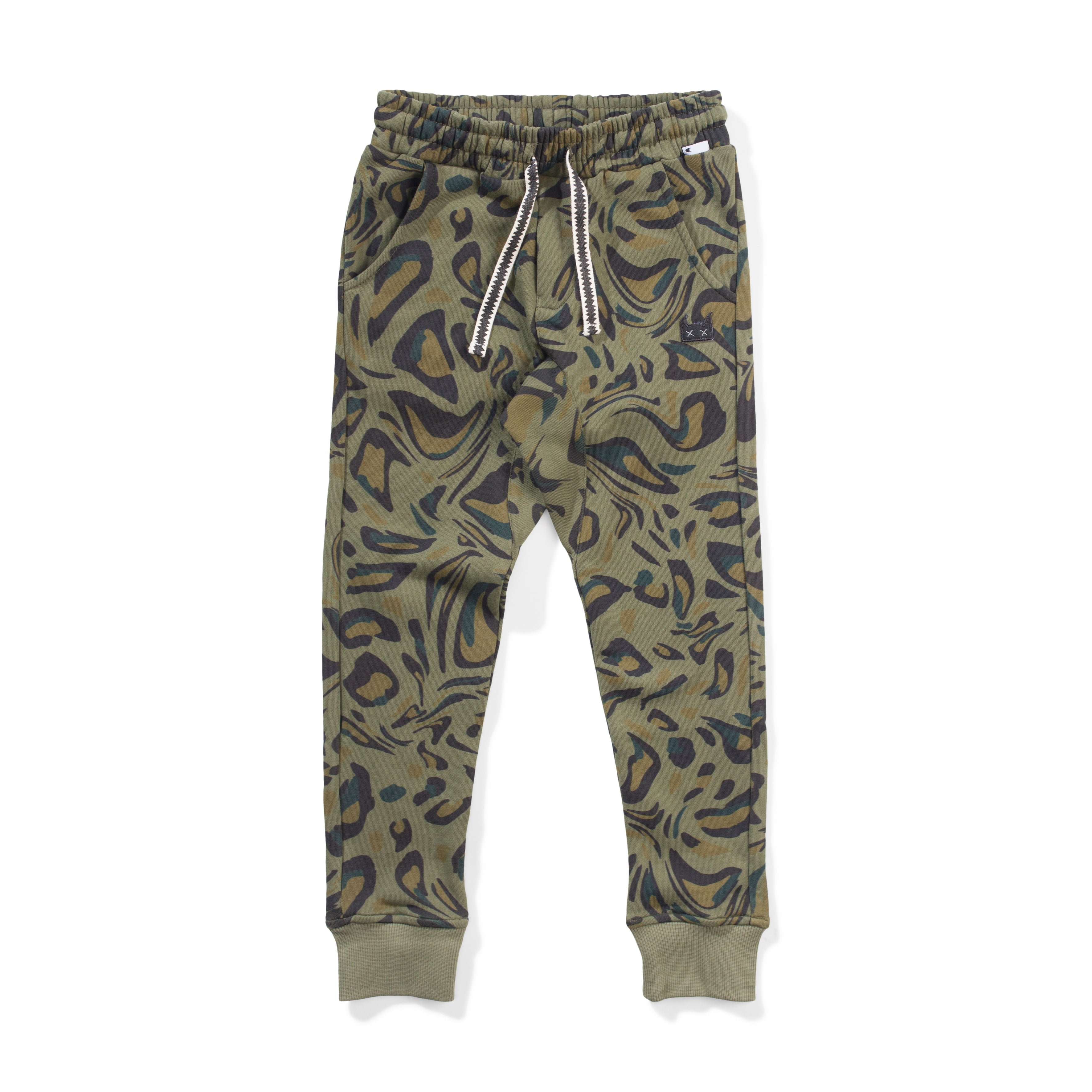 Munster Kids Smudge Cat Pants - Olivine Green | Cute & Comfortable Cat-Themed Pants for Toddlers & Kids | Perfect for Playdates, Dress-Up & Everyday Wear