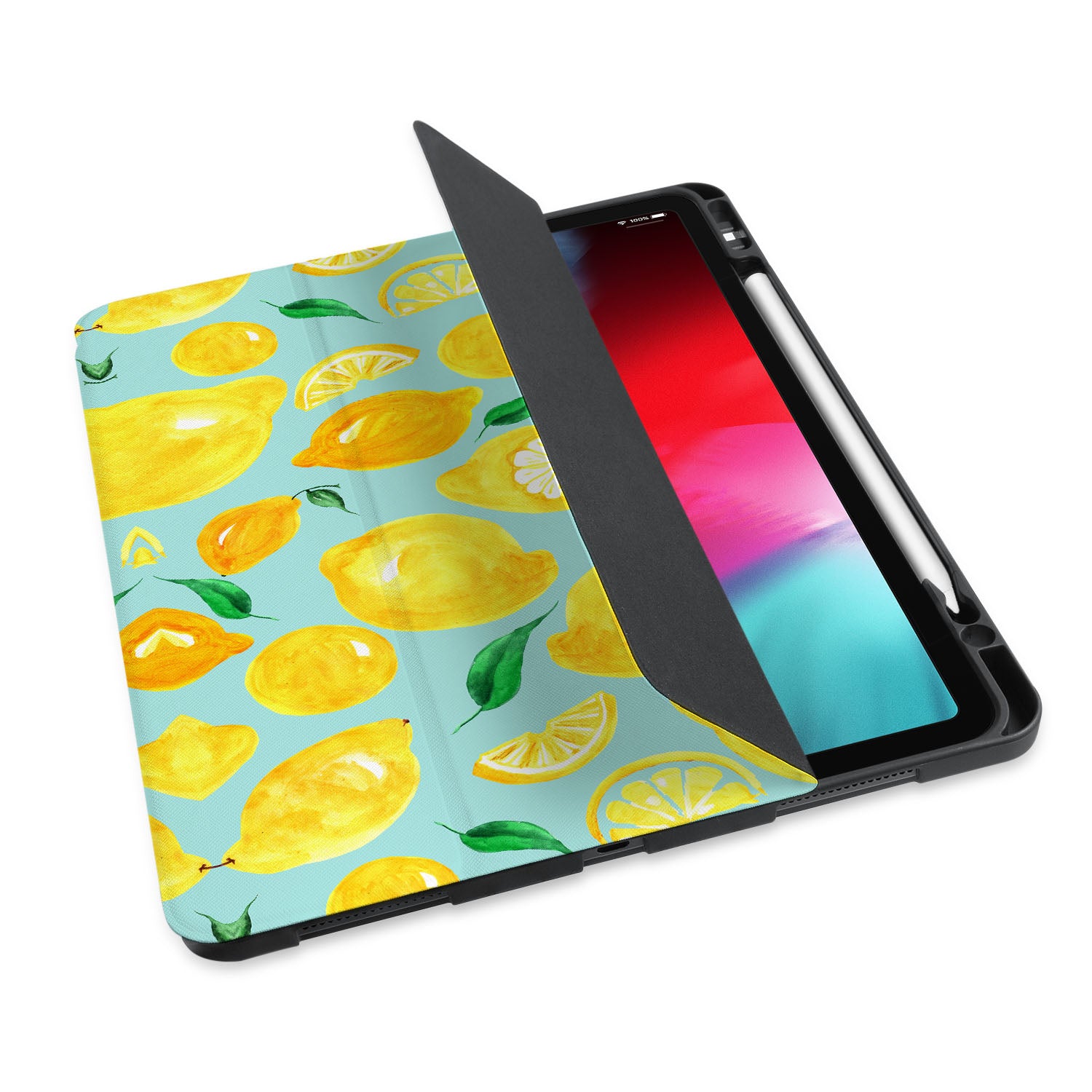 Premium iPad Trifold Case with Fruit Design - Slim Protective Cover for iPad Air/Pro, Auto Sleep/Wake Feature - Perfect for Work, School & Travel Accessories
