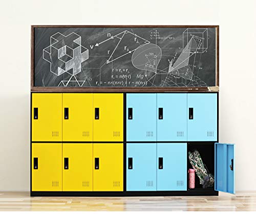 6-Door Metal Storage Locker Cabinet with Lock - Secure Office, Home & School Organizer for Classroom, Gym, Kids Room & Playroom (Blue) - Perfect for Storing Sports Equipment, Toys & School Supplies