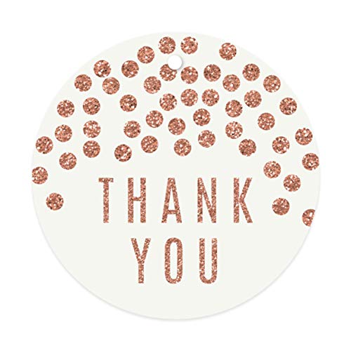 Rose Gold Tenley Glitter Confetti Polka Dot on Ivory Tag