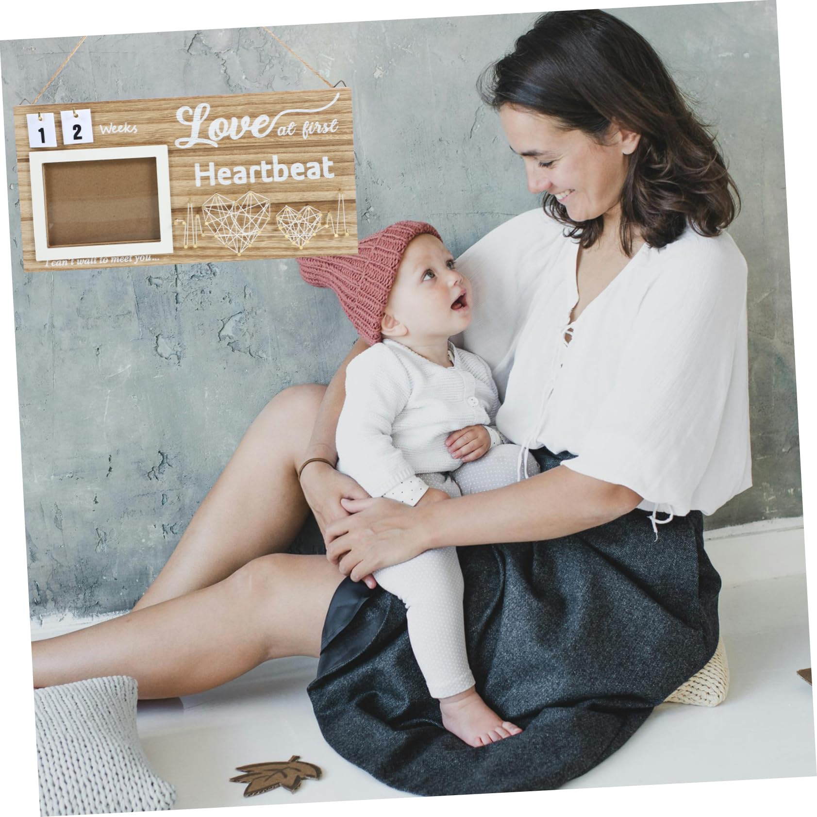 ORFOFE Wooden Baby Sonogram Photo Album & Picture Frame - Handcrafted Keepsake for Baby Showers, Newborn Announcements, and Family Memories