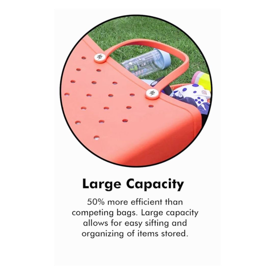 Waterproof Silicone Beach Tote Bag with Inner Waterproof Sleeve - Large Capacity Pool Bag for Swimming, Travel, Outdoor Activities, Grocery Shopping & Gym - Perfect for Beach Days, Vacation & Workout Essentials