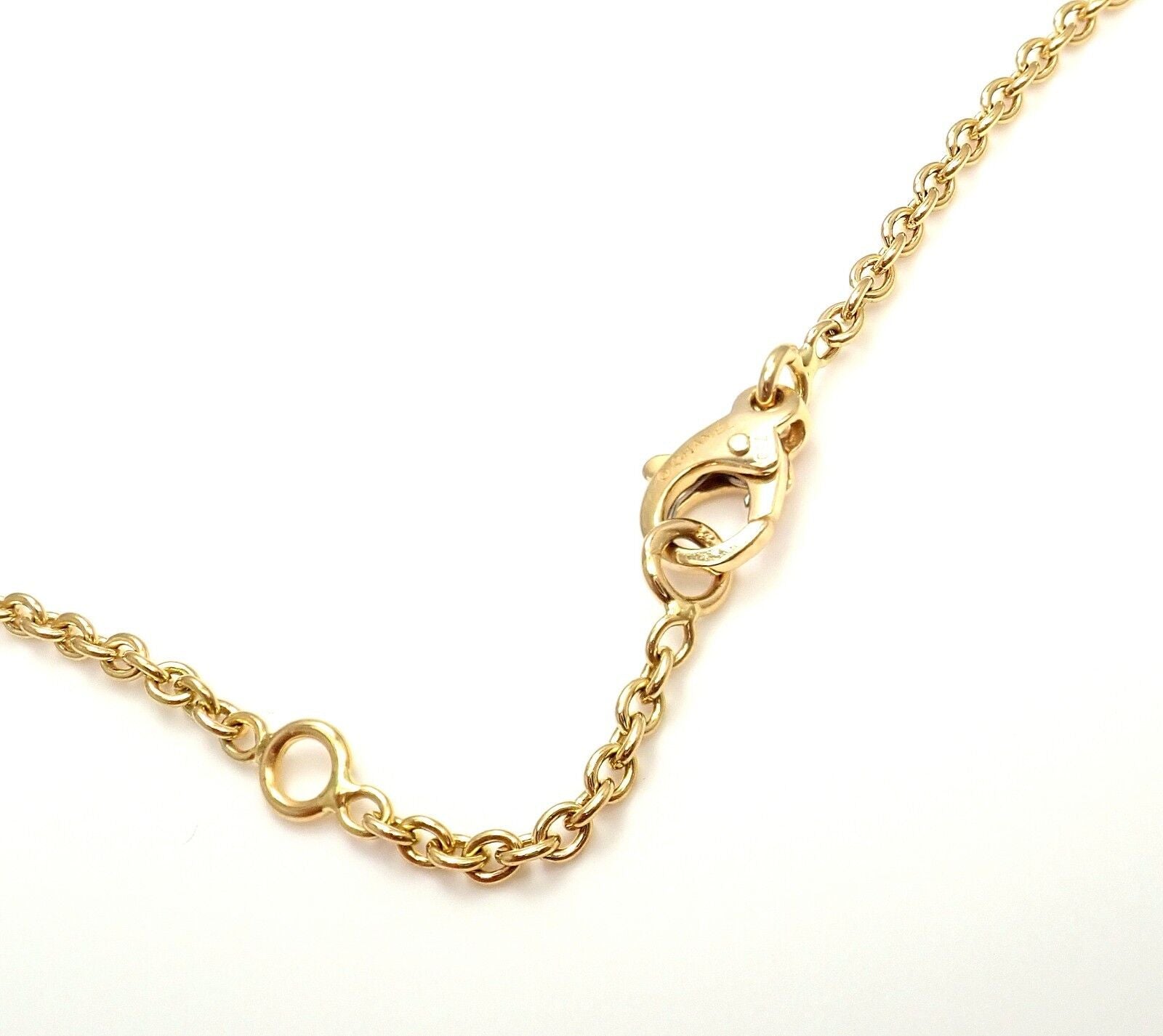 Authentic Chanel 18k Yellow Gold Classic Round Chain Necklace 14.75-15.75 Inches | Luxury Jewelry for Women | Perfect for Weddings, Parties & Special Occasions