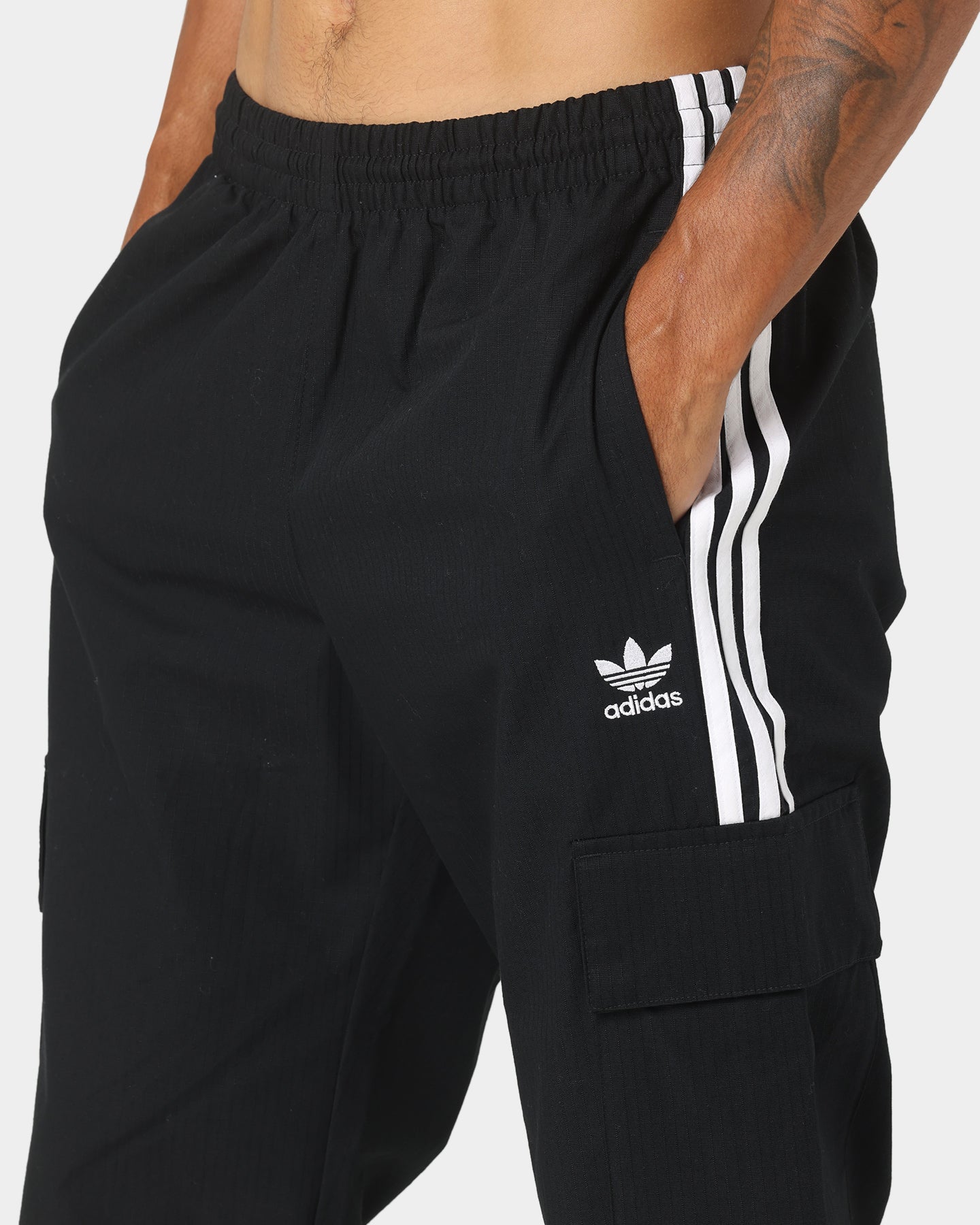 Adidas 3 Stripes Cargo Pants for Men - Black Tactical Military Style Joggers with Multiple Pockets | Perfect for Outdoor Activities, Hiking & Casual Wear