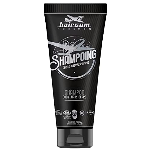 Organic Men's Hair & Beard Shampoo with Shea Oil - All-in-One Cleansing & Moisturizing Shampoo for Beard, Mustache & Scalp - 7oz | Gentle Daily Use for Men, Styling Prep & Post-Workout Care