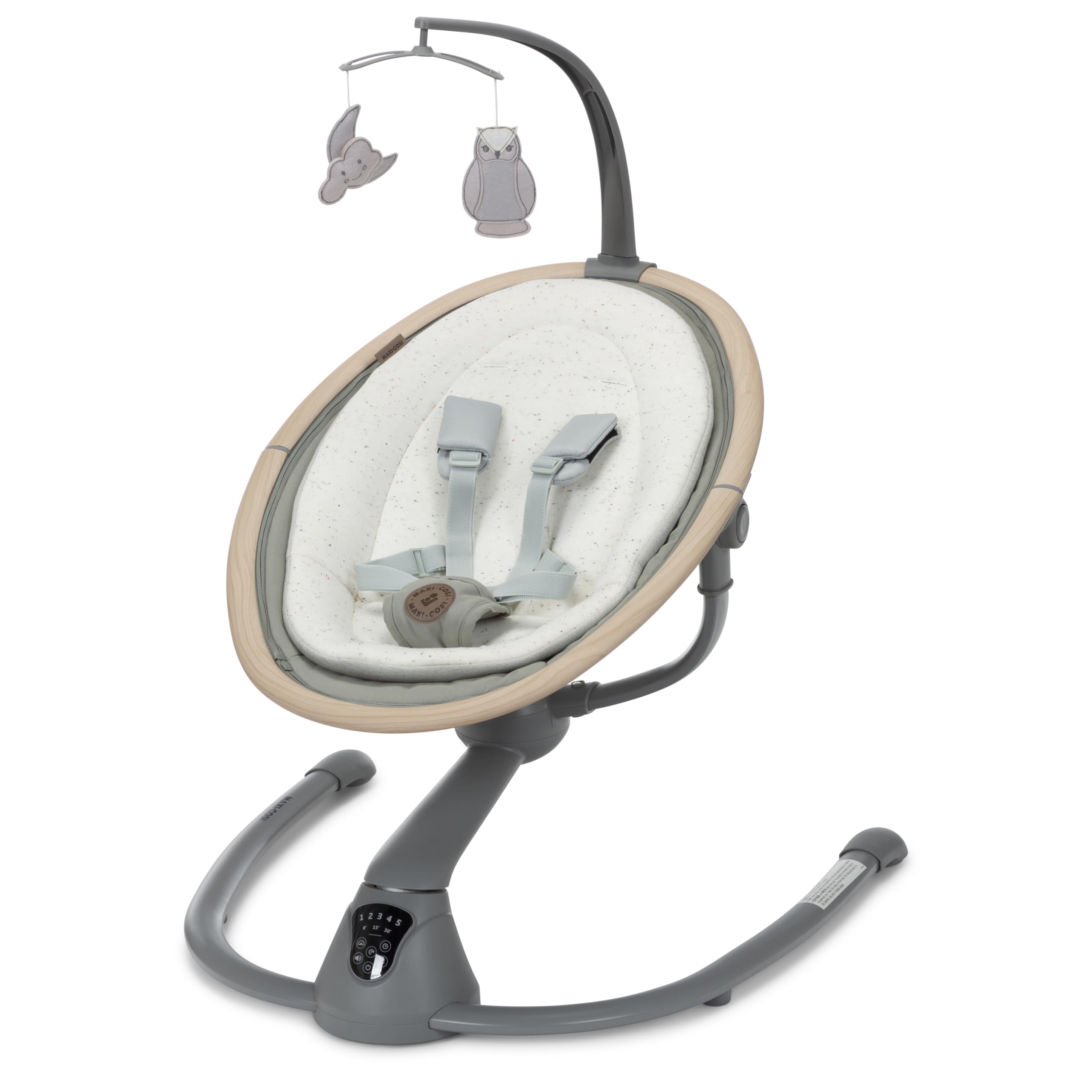 Maxi-Cosi Cassia Baby Swing for Infants - Portable, Lightweight & Foldable Infant Swing with Music, 360° Rotation - Classic Green | Perfect for Soothing Newborns at Home or Travel