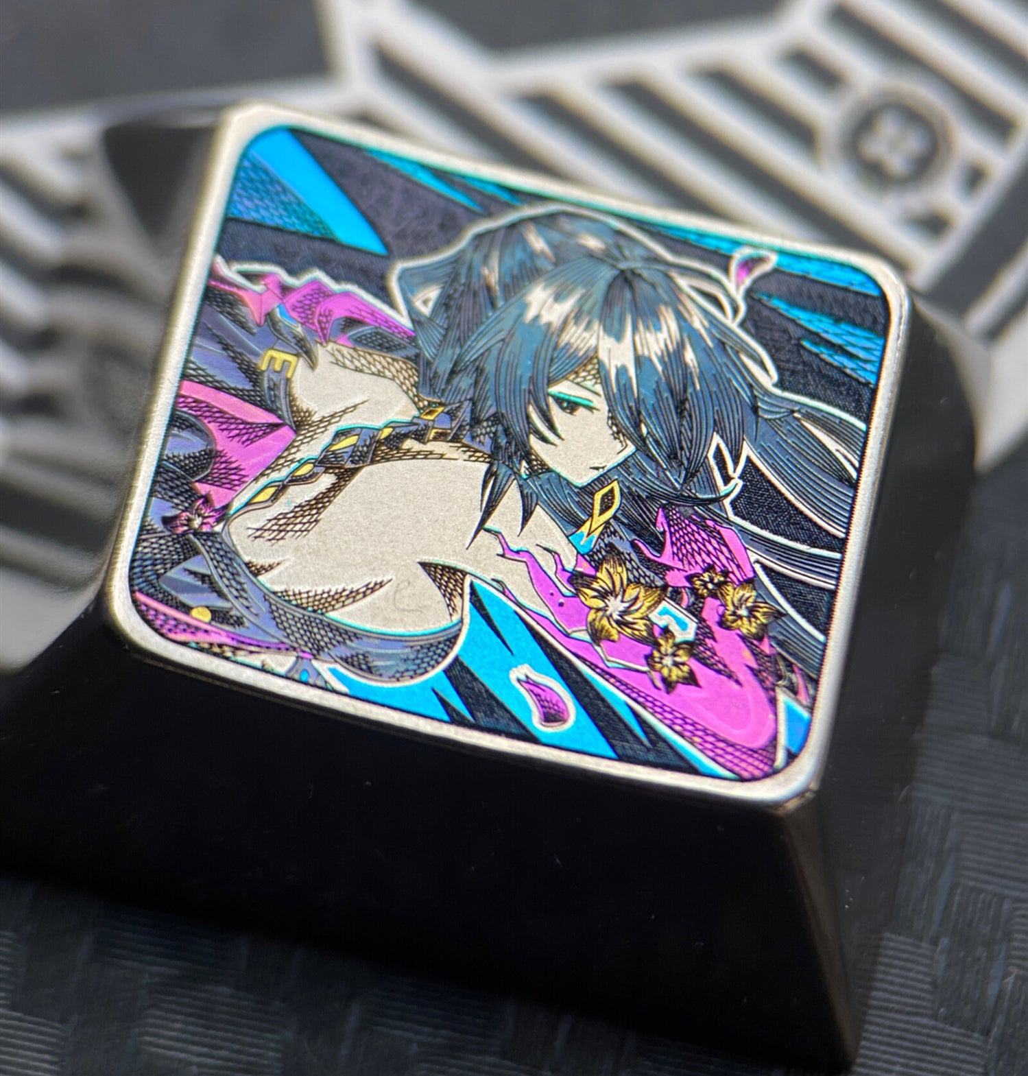 Honkai Impact 3rd Raiden Mei Bosenmori Themed 1.25U Titanium Alloy Custom Keycaps - Precision Carved Gaming Keyboard Accessories for Mechanical Keyboards (Perfect for Anime Fans & PC Gaming Enthusiasts)