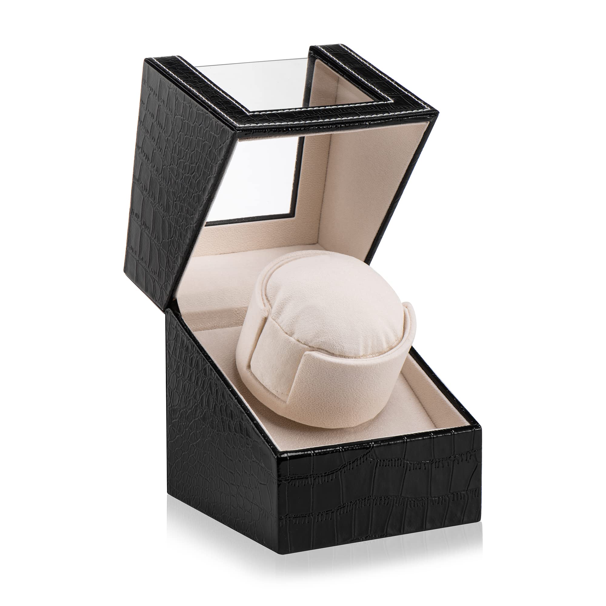 Premium Automatic Single Watch Winder with Ultra Quiet Japanese Motor - Perfect for Automatic Watch Storage & Display at Home or Office