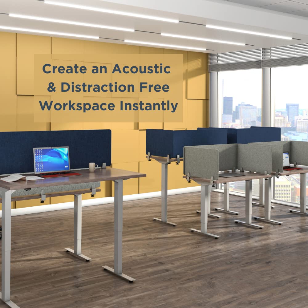 Sound Absorbing Panel Privacy Shield - Noise Reducing Office Divider for Cubicles, Study Desks & Home Offices (60