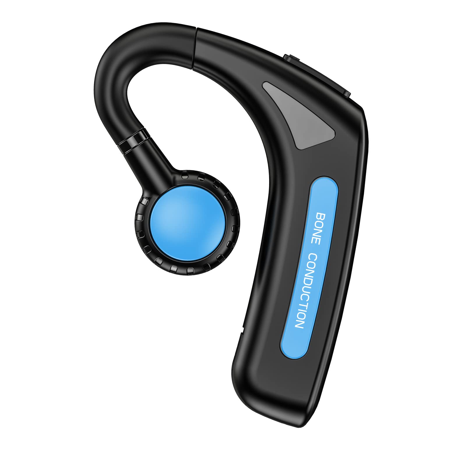 Bluetooth Bone Conduction Headphones - Open Ear Wireless Earbuds with Earhooks, Built-in Mic, IPX5 Waterproof, 8H Battery for Running, Cycling, Gym Workouts - Compatible with Android & iOS (Blue)