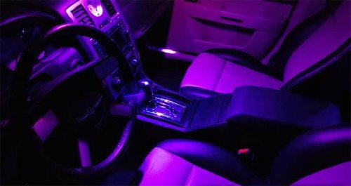 2 Pack UV Purple 6 SMD LED Panel Lights for Car Interior - Dome, Map, Cargo Area Lighting | Perfect for Night Driving, Interior Customization & Vehicle Aesthetics