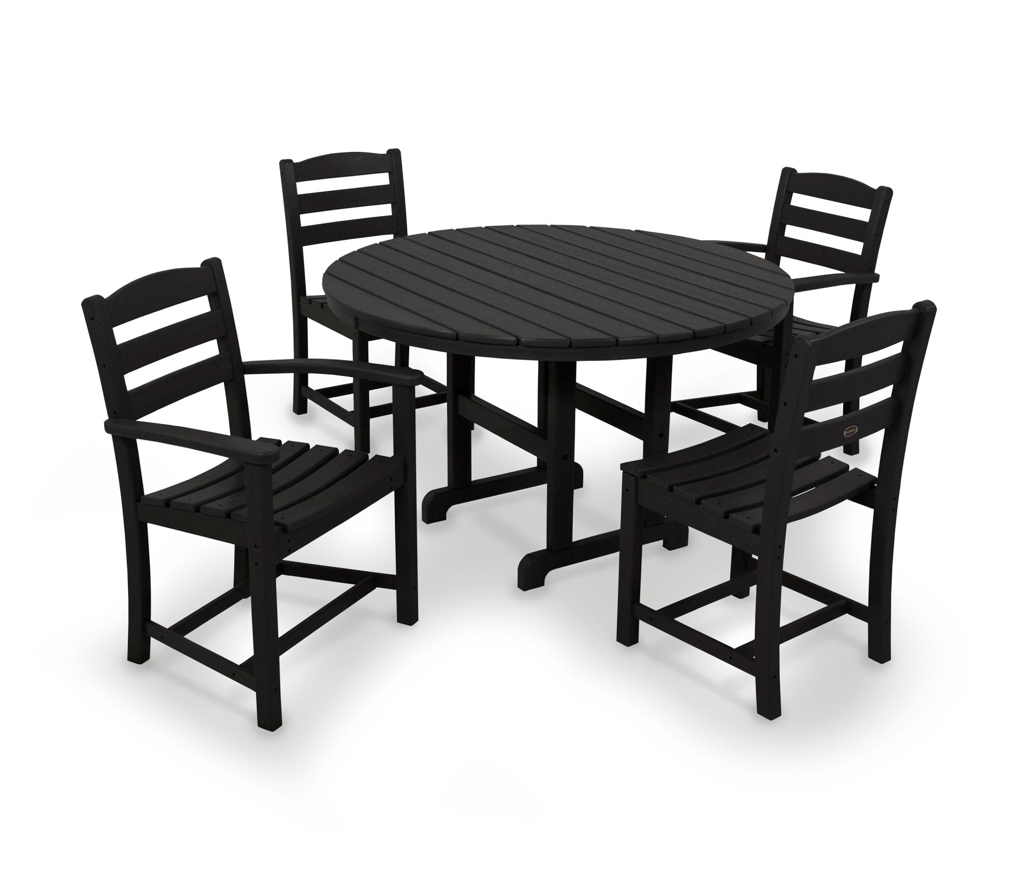 POLYWOOD La Casa Café 5-Piece Outdoor Dining Set - Patio Furniture for Backyard, Garden & Poolside - Weather-Resistant Wicker & Aluminum Frame