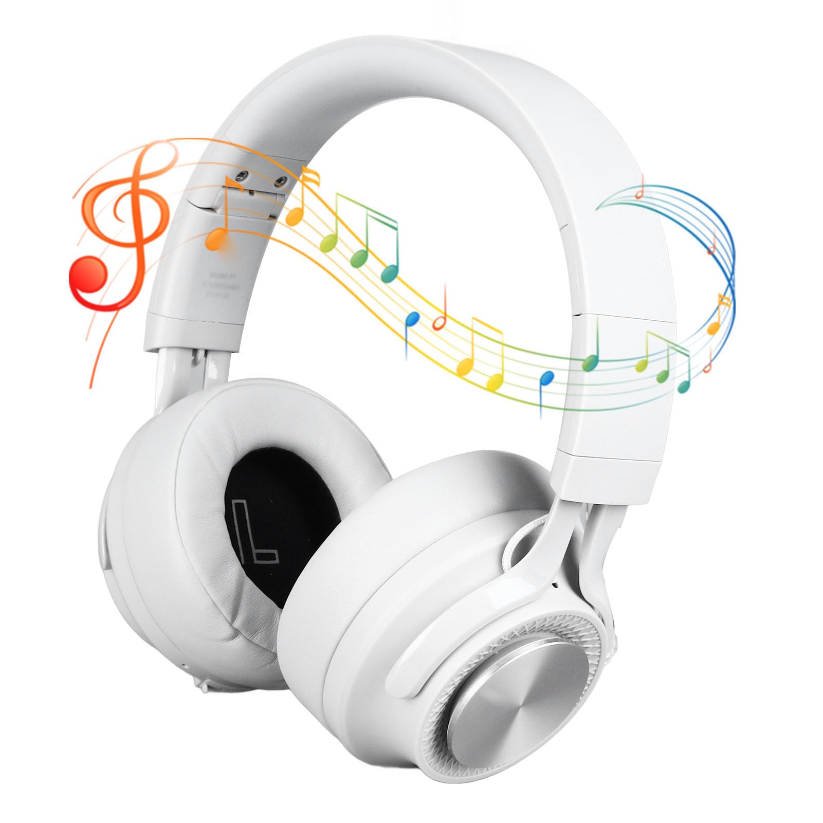 Wireless Gaming Headset with Microphone - USB Rechargeable Over-Ear Headphones with 3.5mm Audio Jack - Compatible with PC, Laptop, Tablet & Smartphone (White) - Perfect for Online Gaming, Streaming & Conference Calls