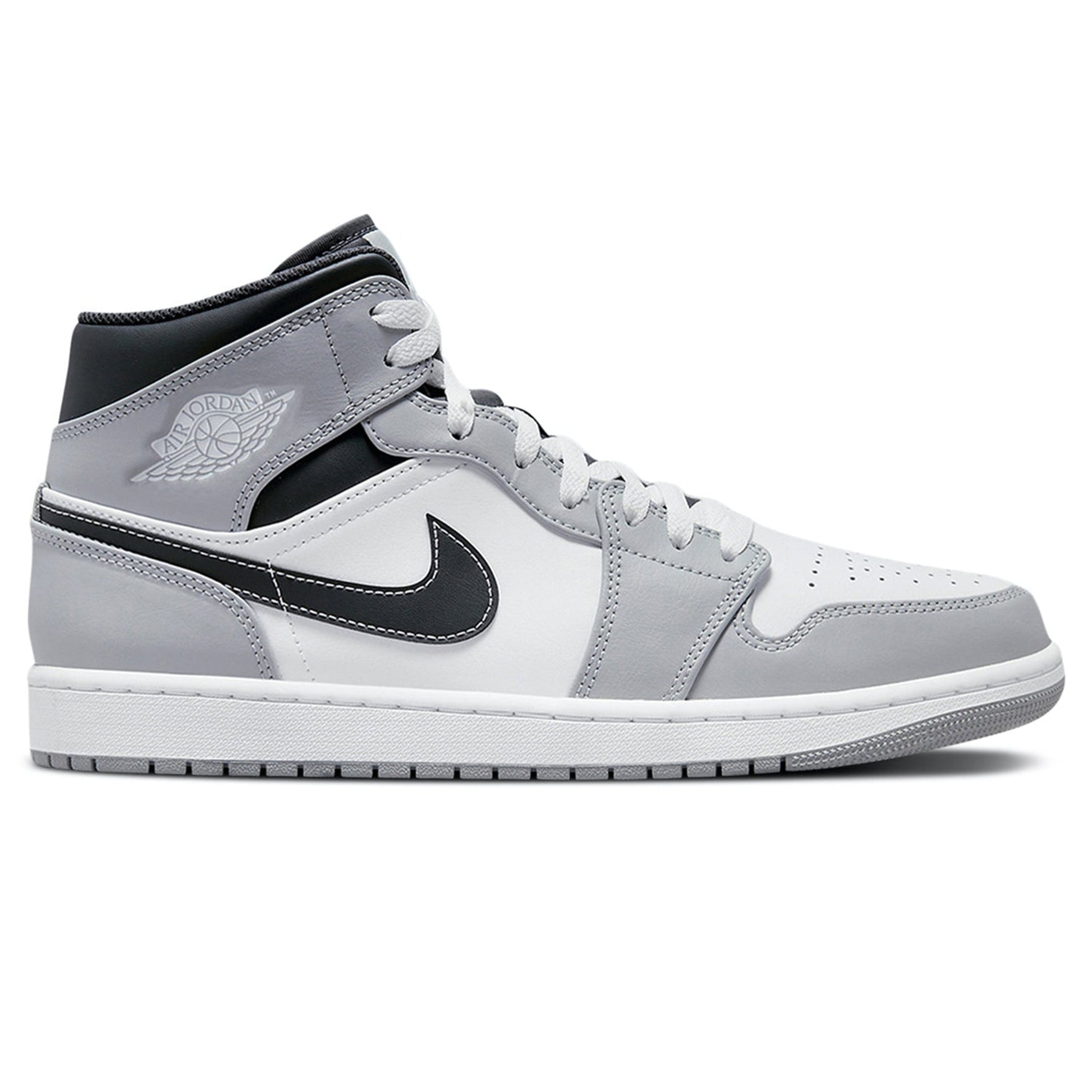 Air Jordan 1 Mid Light Smoke Grey Anthracite Basketball Shoes - Men's High-Top Sneakers for Casual Wear & Street Style