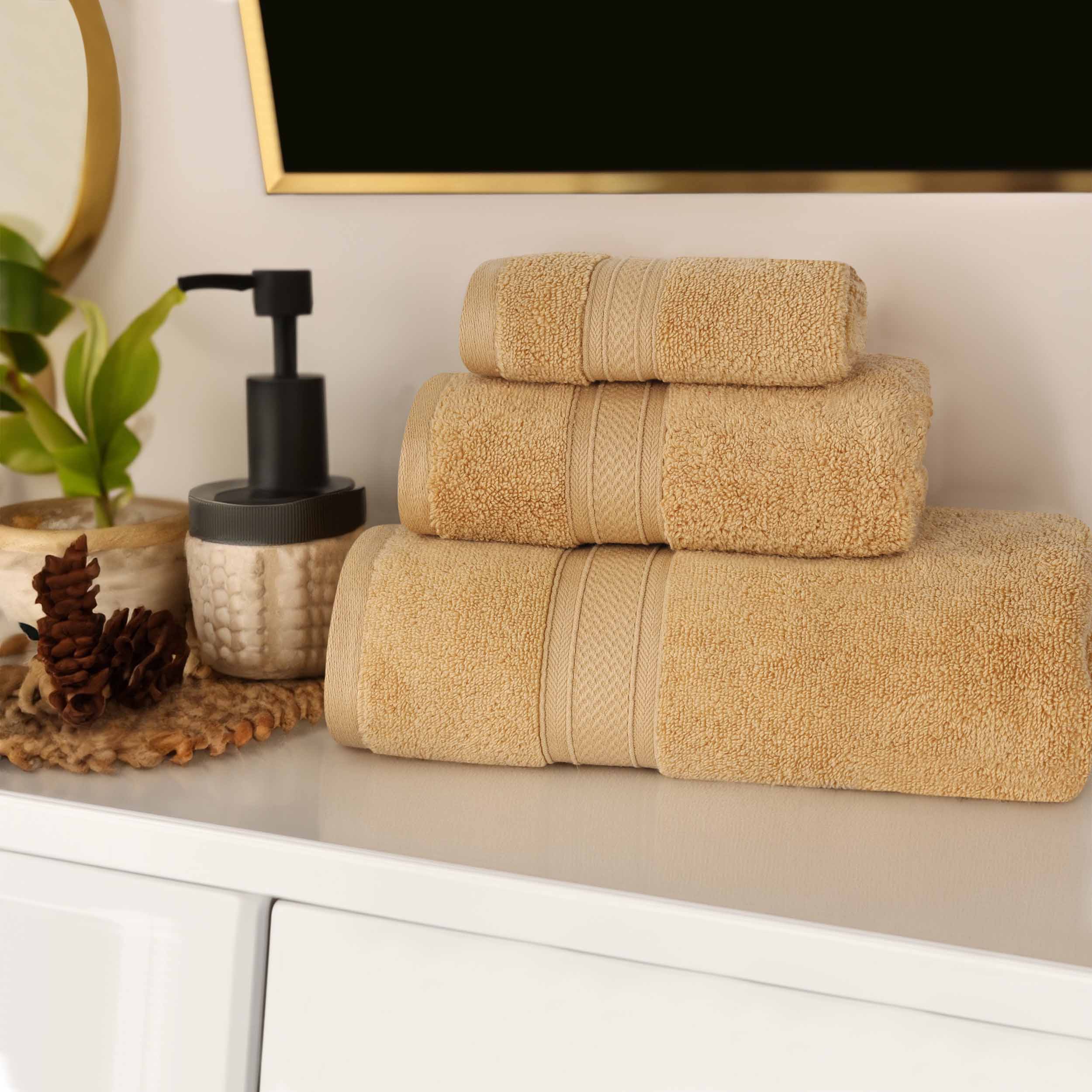Premium Zero Twist Cotton 3-Piece Towel Set - Ultra Soft, Highly Absorbent, Elegant Solid Color for Bath, Spa & Guest Use