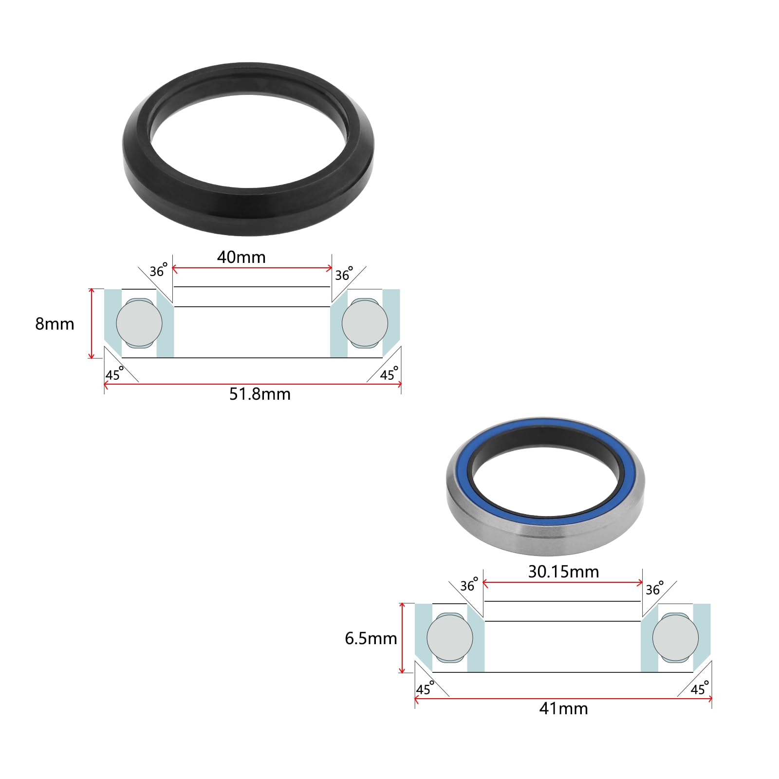 2PCS FSA Orbit 1.5 ZS Headset Bearings - No.57 1-1/8