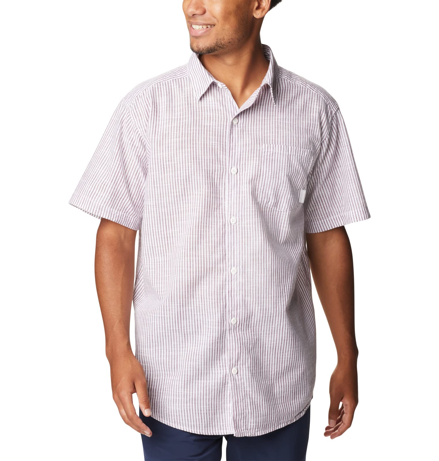 Columbia Men's Under Exposure Yarn Dye Short Sleeve Shirt - Lightweight Quick-Dry Hiking & Travel Button-Up Shirt for Outdoor Adventures