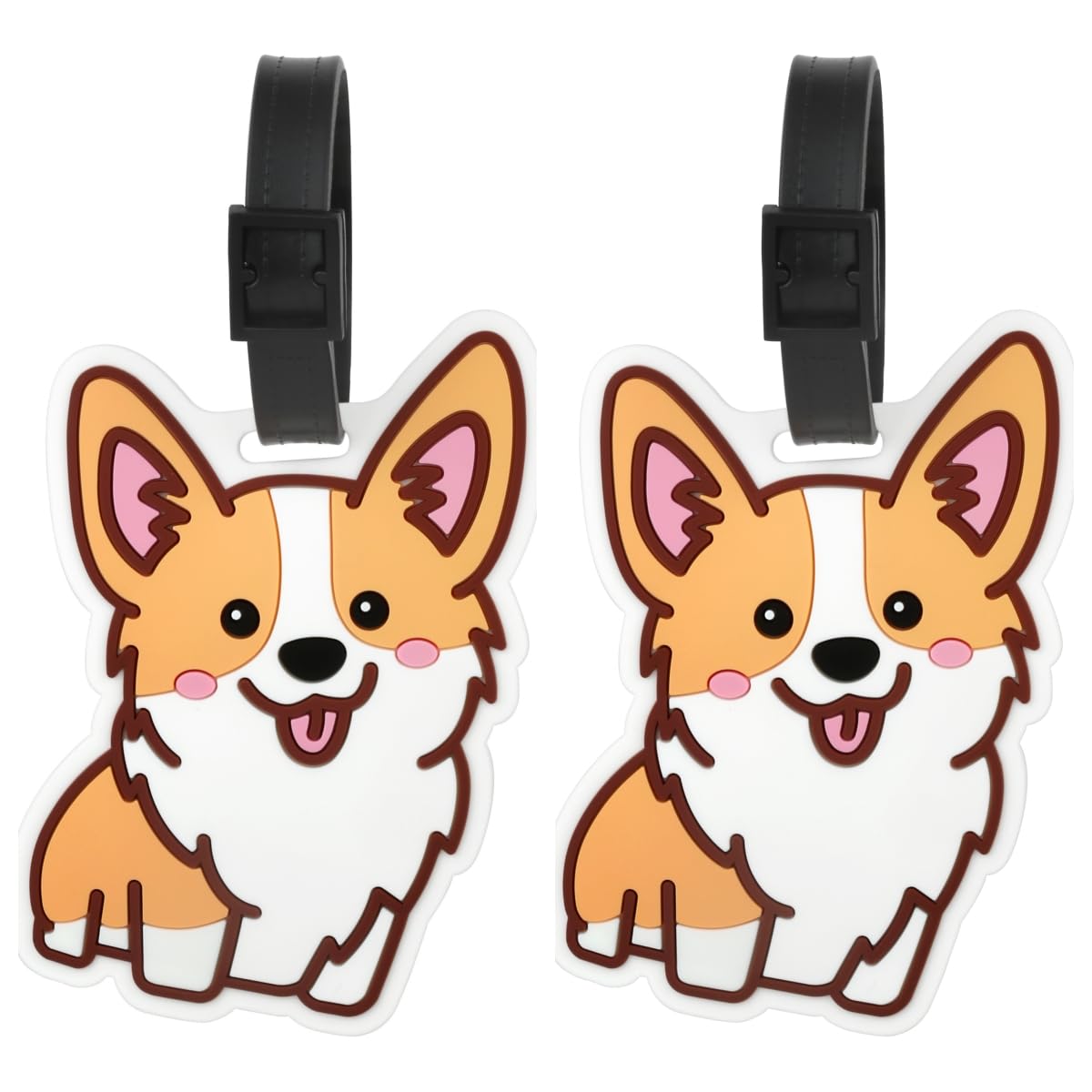 Adorable Welsh Corgi Silicone Luggage Tags - Waterproof Travel ID Labels for Suitcases, Backpacks & Bags | Perfect for Airports, Cruise Vacations & Business Trips