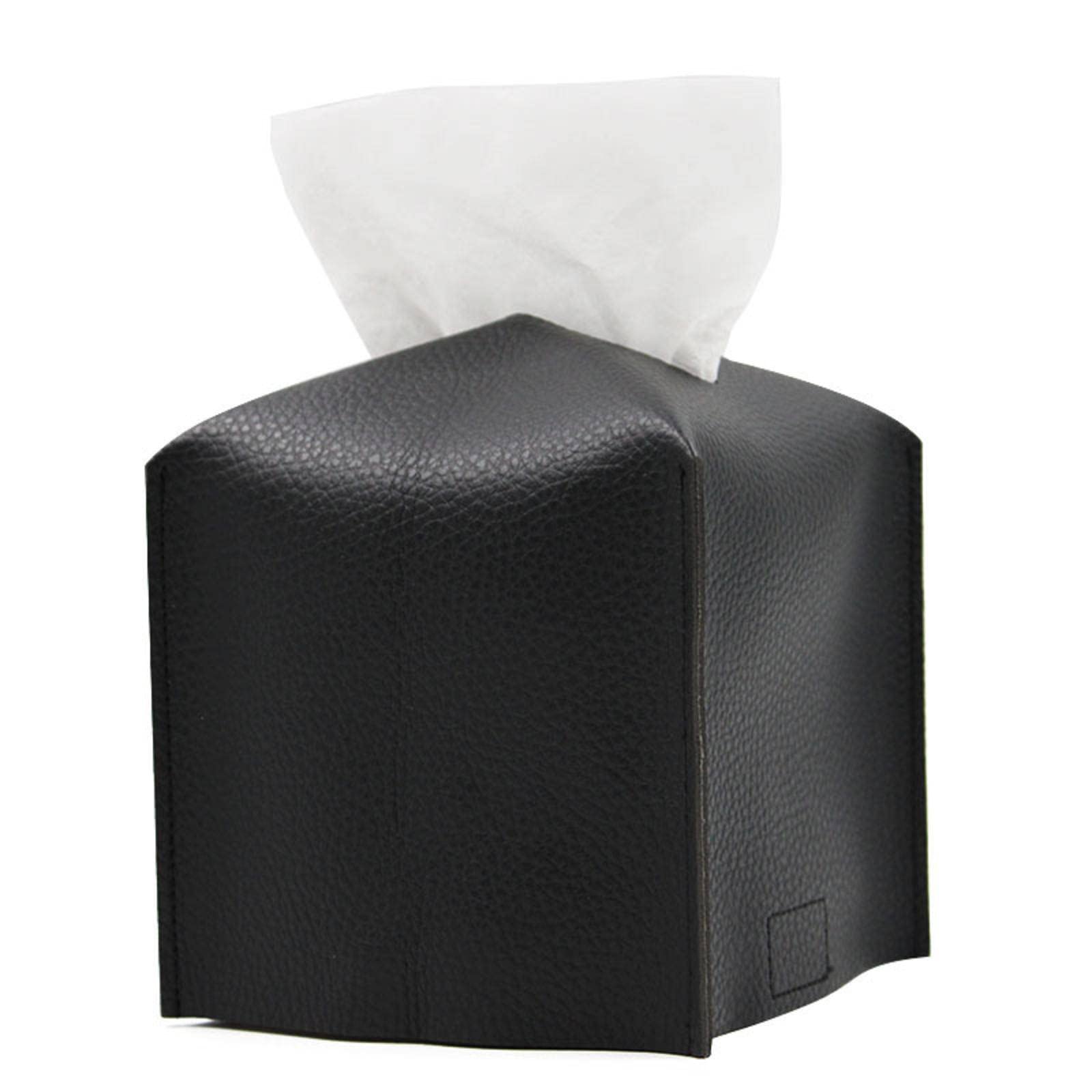 Premium Square Leather Tissue Box Cover - Japanese & Korean Style Leather Tissue Holder for Home, Office & Restaurant Use
