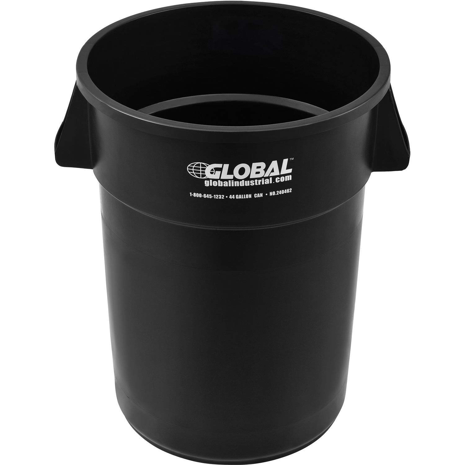 44 Gallon Heavy-Duty Black Trash Can - Commercial & Industrial Use - Durable Outdoor Garbage Bin for Warehouses, Restaurants & Offices