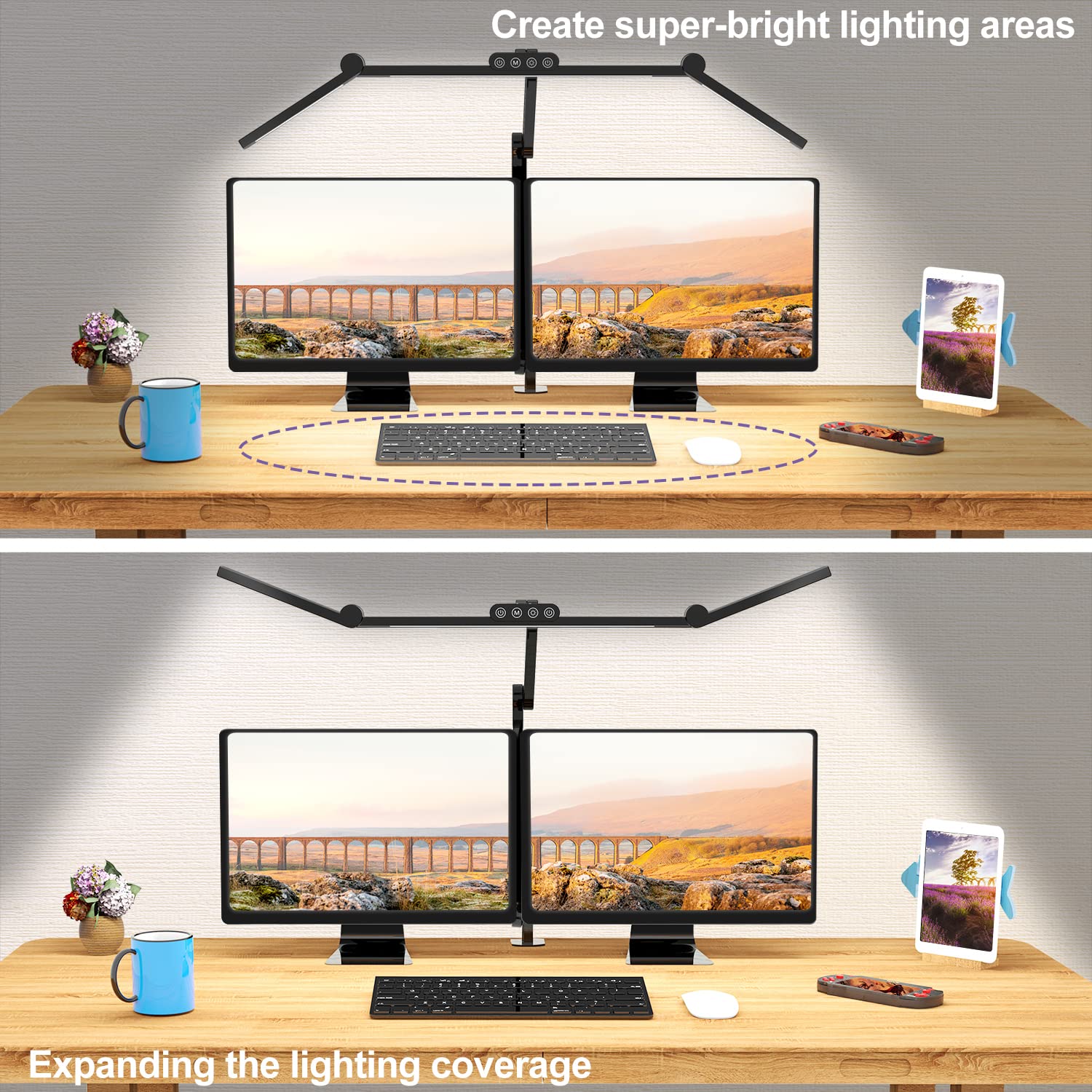 Micomlan Architect LED Desk Lamp with Clamp - 24W Ultra Bright Adjustable Office Light with Stepless Dimming & Color Temperature Control - Perfect for Home Office, Study, and Creative Workspaces