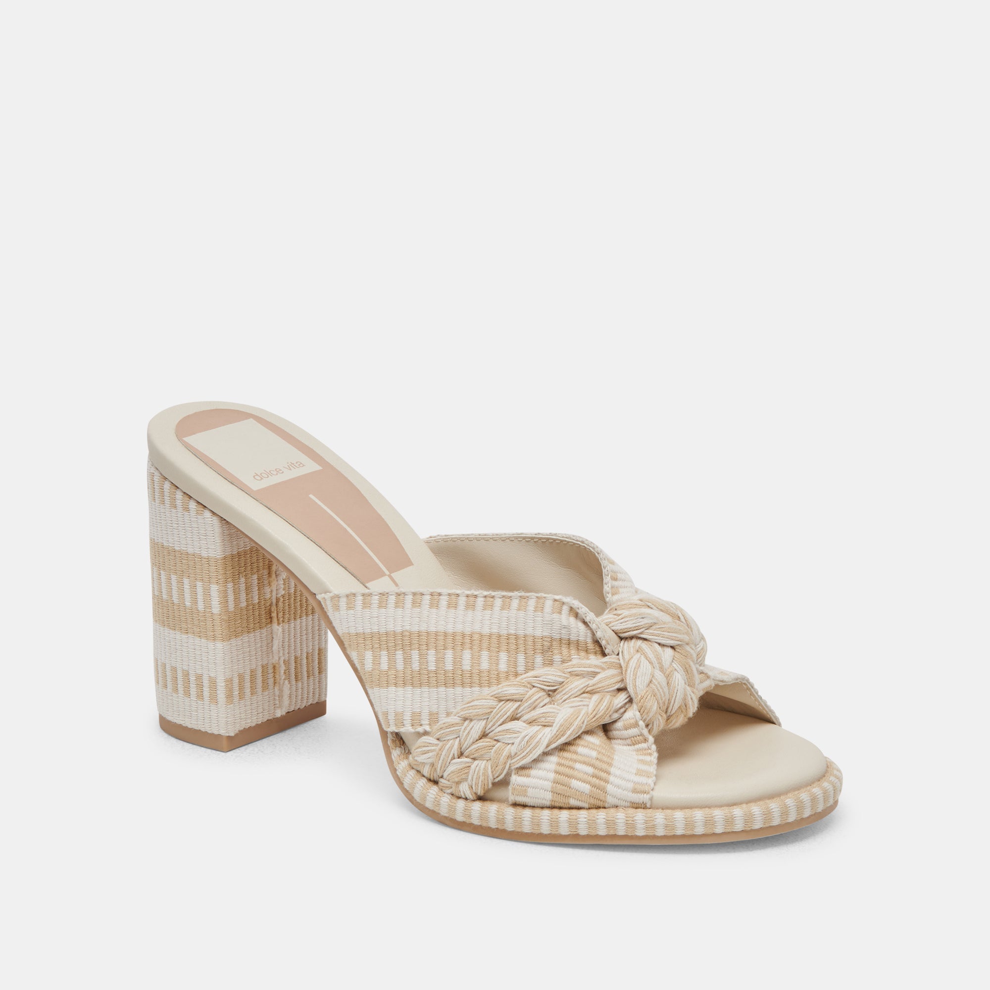 Brilah Women's Natural Multi Woven Heels - Comfortable High Heel Sandals for Party, Wedding & Evening Events | Stylish Summer Dress Shoes
