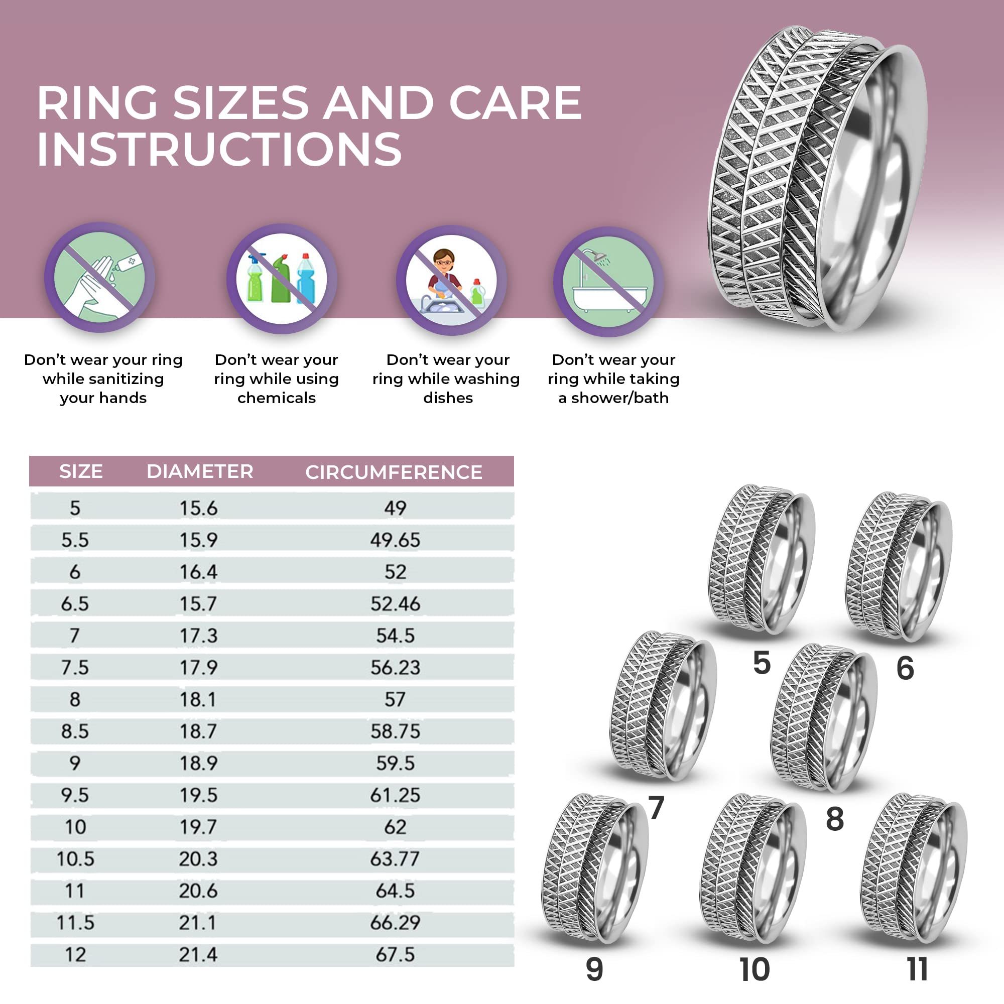 925 Sterling Silver Mom Spinner Ring for Women - Elegant Adjustable Spinner Jewelry, Perfect Birthday Gift for Mom, Wife, Daughter | Ideal for Mother's Day, Anniversary & Everyday Wear