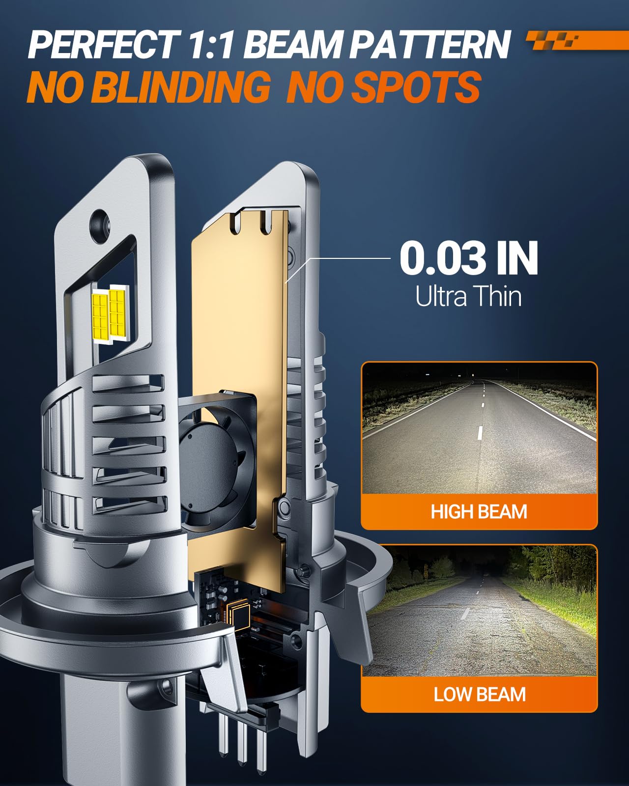 SEALIGHT Scoparc S1-Pro H13/9008 LED Headlight Bulbs - Ultra Bright 6500K Cool White, 60,000+ Hours Lifespan, Plug-N-Play Installation in 3 Minutes (2-Pack) - Perfect for Night Driving, Off-Road Adventures & Foggy Conditions