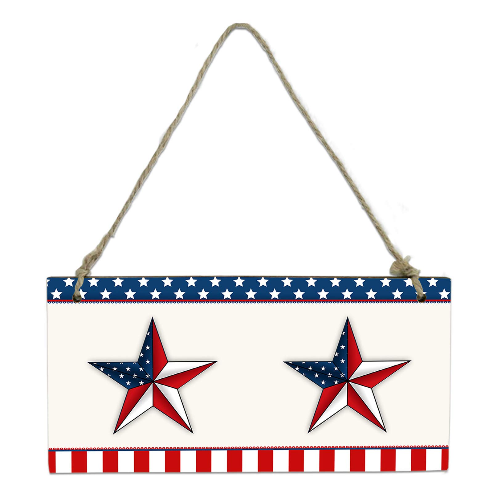 Futuregrace Patriotic American Flag Wooden Welcome Sign - 8x4 Inch Rustic Front Door Hanger Decor for Independence Day, Home, Restaurant & Outdoor Wall Art | Perfect for 4th of July Celebrations, Front Porch Decorating and Patriotic Party Decor