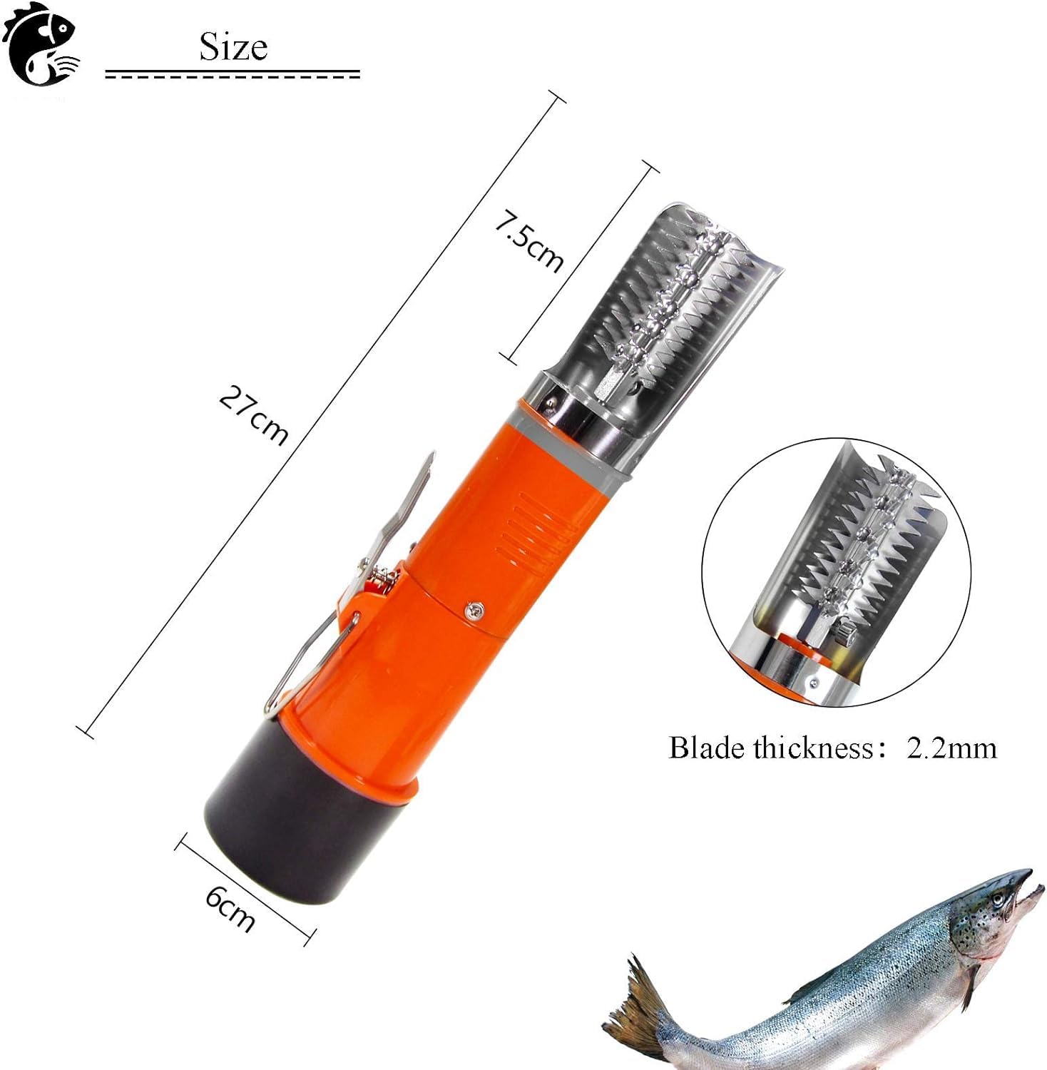 Electric Fish Scaler - Cordless Automatic Fish Scale Remover with Manual Scaler | Fast & Easy Fish Cleaning Tool for Kitchen, Camping, Fishing Trips