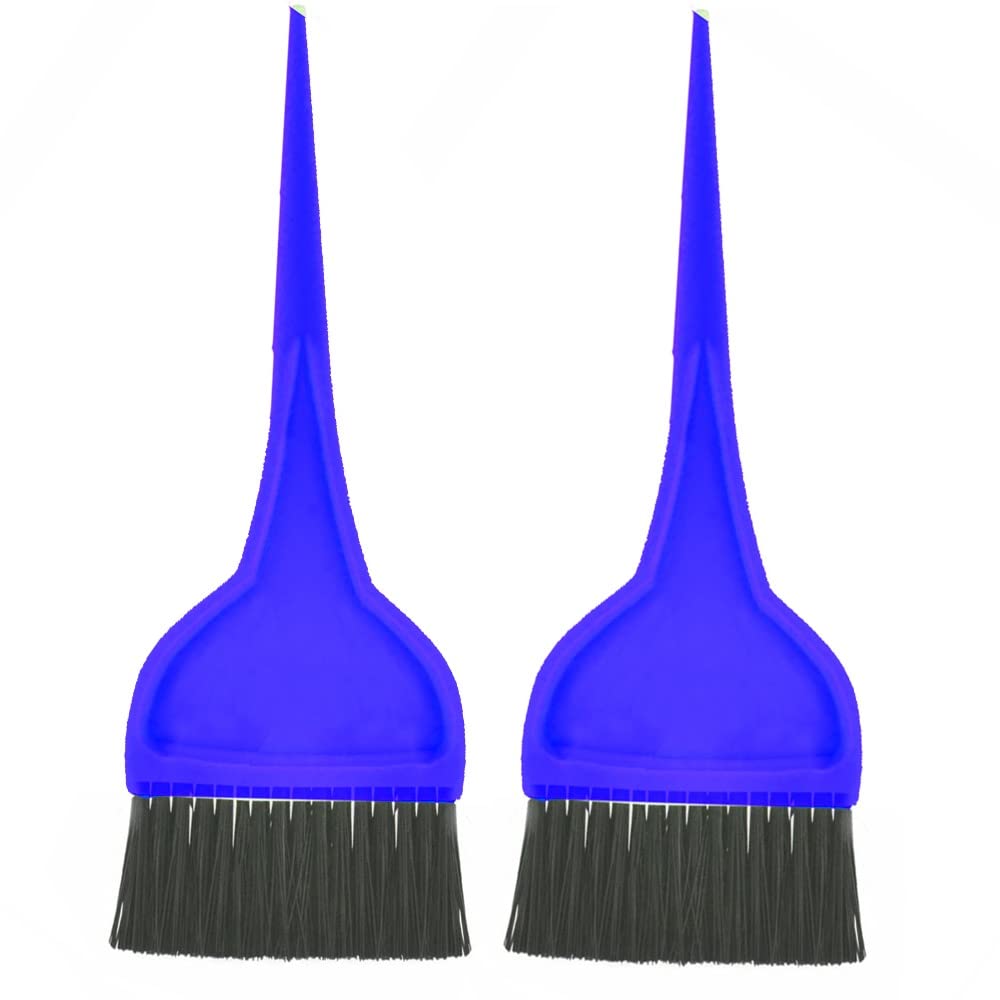 Tandem Mehandi Brush for Hair Dye - 2 Pack with Colored Plastic Handle & Black Bristles (19cm, Color May Vary) - Perfect for Henna, Hair Coloring & DIY Beauty Applications