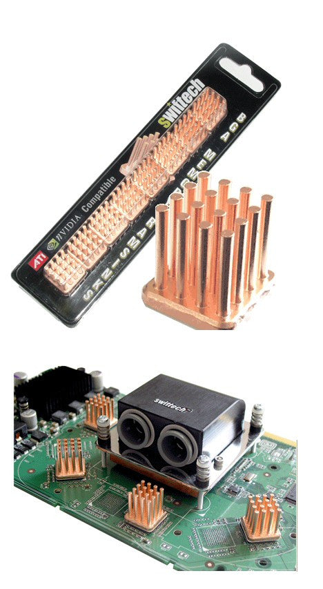 Swiftech MC14 Copper Pin VGA Cooler Heatsinks - High Performance GPU Cooling for PC Gaming and Video Editing Workstations