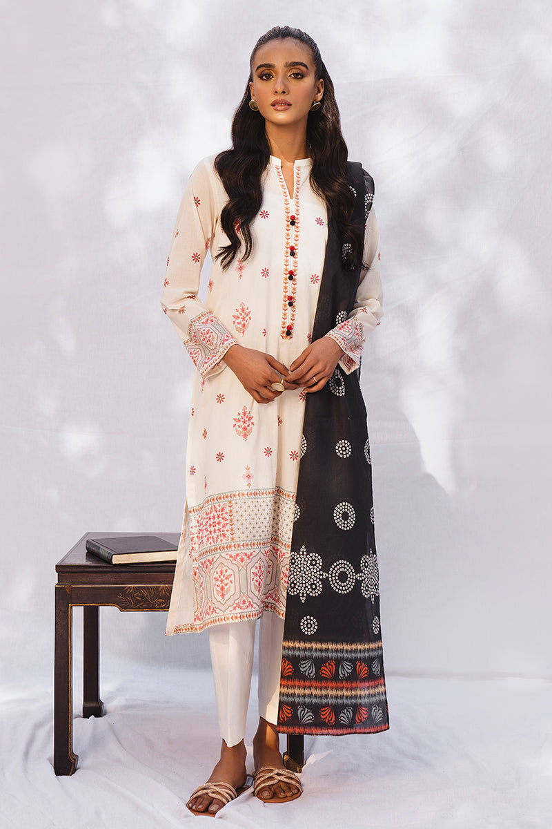 MOON RAY 3PC PRINTED LAWN SUIT - Stylish Women's Floral Printed Outfit Set for Summer, Parties & Special Occasions