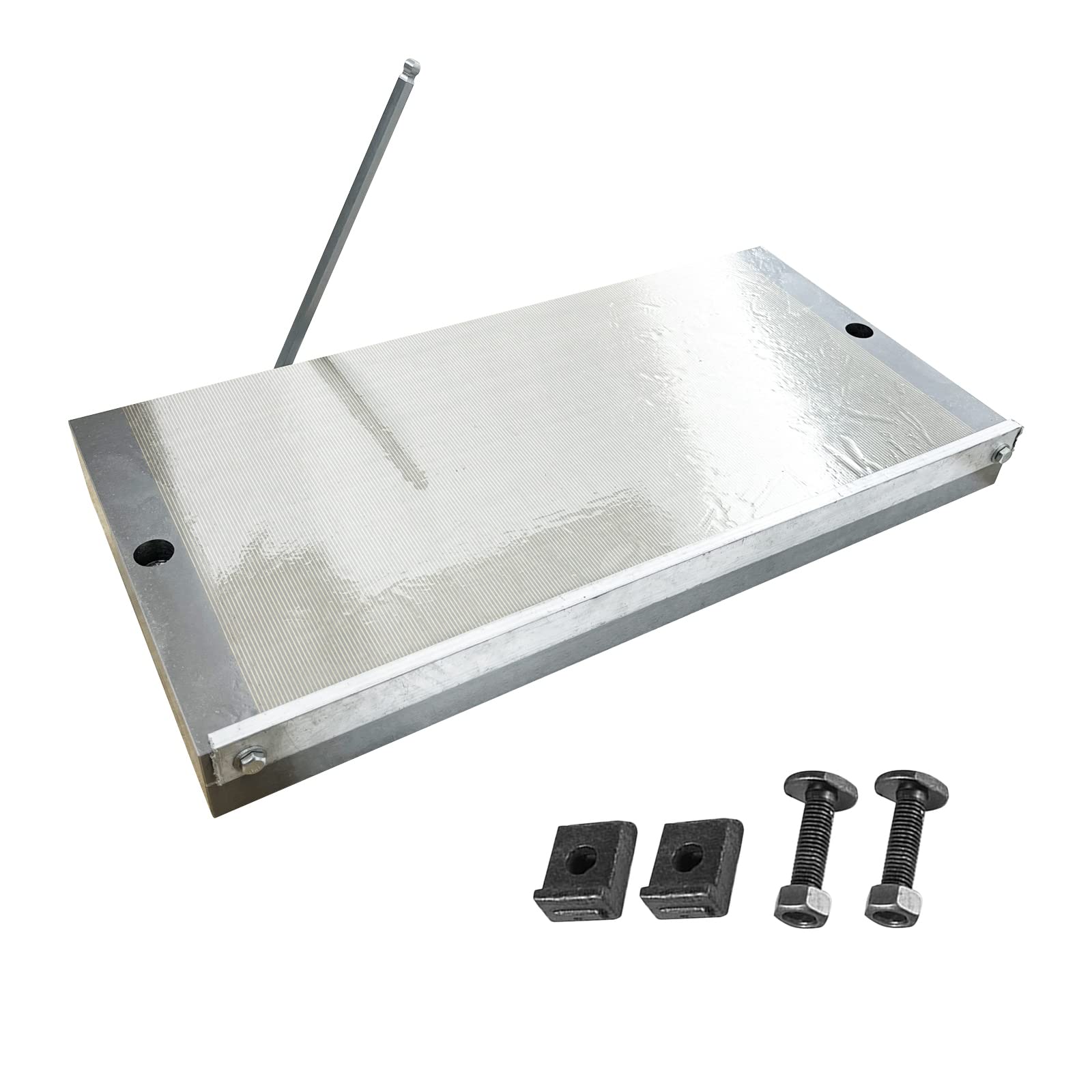 INTBUYING 8x16 Inch Permanent Magnetic Chuck - Fine Pole Rectangular Workholding with 100-120N/cm² Powerful Sealed Magnet for Grinding, Milling & Machining | Perfect for Metalworking, CNC Operations & Precision Engineering