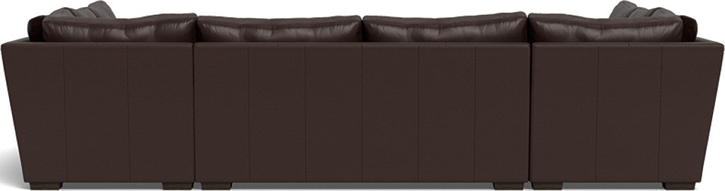Mas Mesa 166 Deep Leather Condo U Sectional Sofa - Luxurious Genuine Leather Living Room Furniture for Modern Home & Office Use