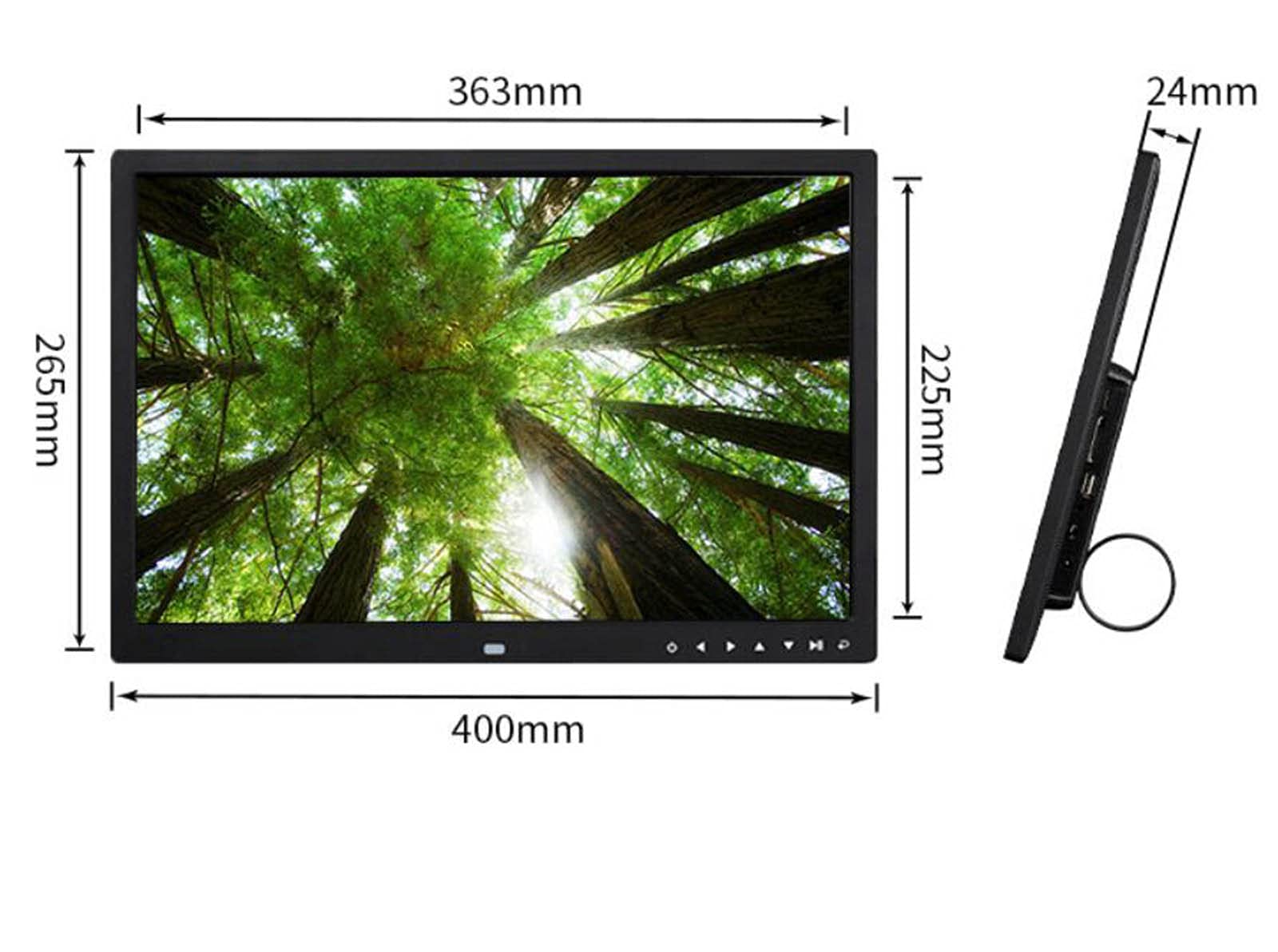 BINGQIAN 17 Inch HD Digital Photo Frame - 1440x900 Resolution, 16MB Memory, Smart Electronic Picture Album with Multi-Function Calendar, Alarm Clock & Remote Control - Perfect Gift for Home, Office & Living Room Decor