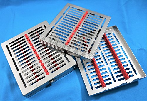 German Dental Autoclave Sterilization Cassette Rack - Holds 15 Instruments with Secure Lock | Perfect for Dental Clinics & Sterilization Centers