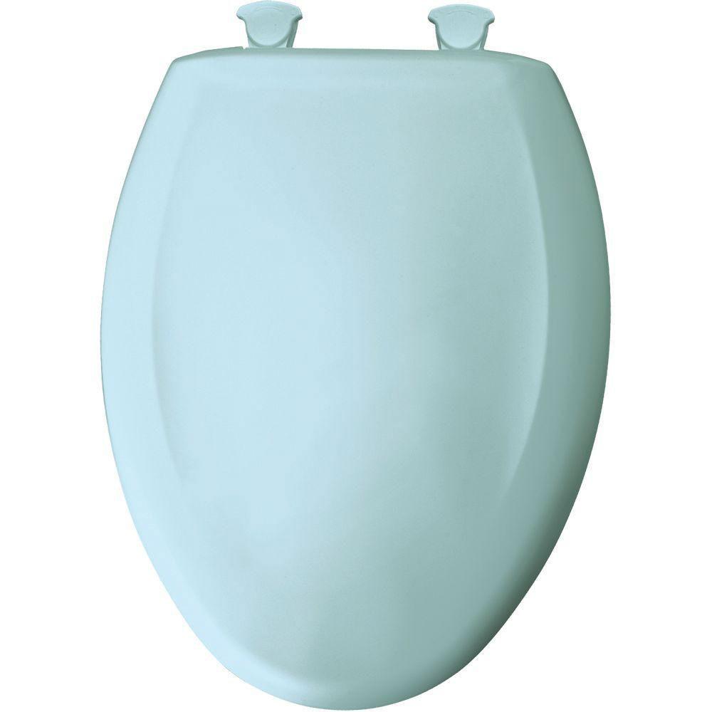 Bemis Slow Close STA TITE Elongated Closed Front Toilet Seat in Dresden Blue 496452 - Soft Close Hinges, Durable Bathroom Toilet Seat for Home & Commercial Use