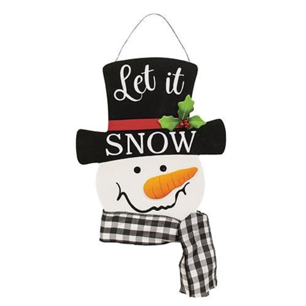 Let It Snow Snowman Wooden Hanger - Festive Christmas Coat Hook for Winter Decor, Holiday Home Entryway & Seasonal Gift