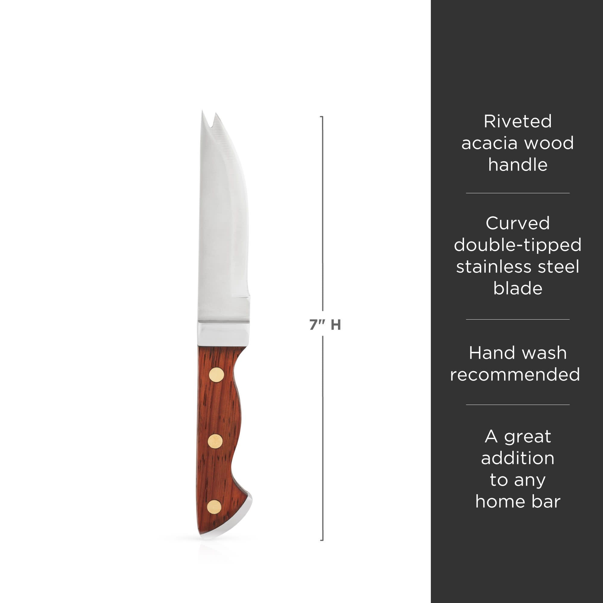 Premium Bartender Knife with Acacia Wood Handle - Professional Cocktail Mixing Tool for Bar, Home & Outdoor Use